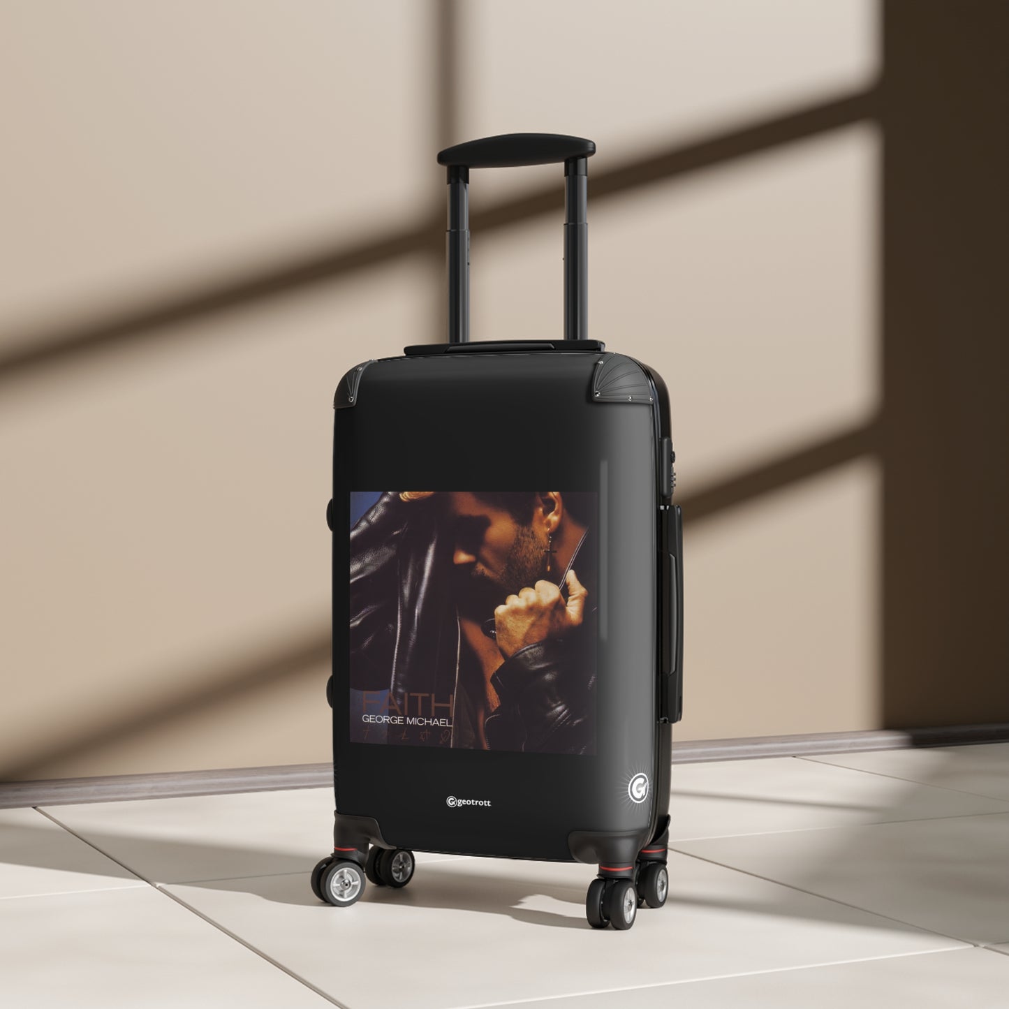 George Michael Faith Eighties Music Album Luggage Bag Rolling Suitcase Spinner