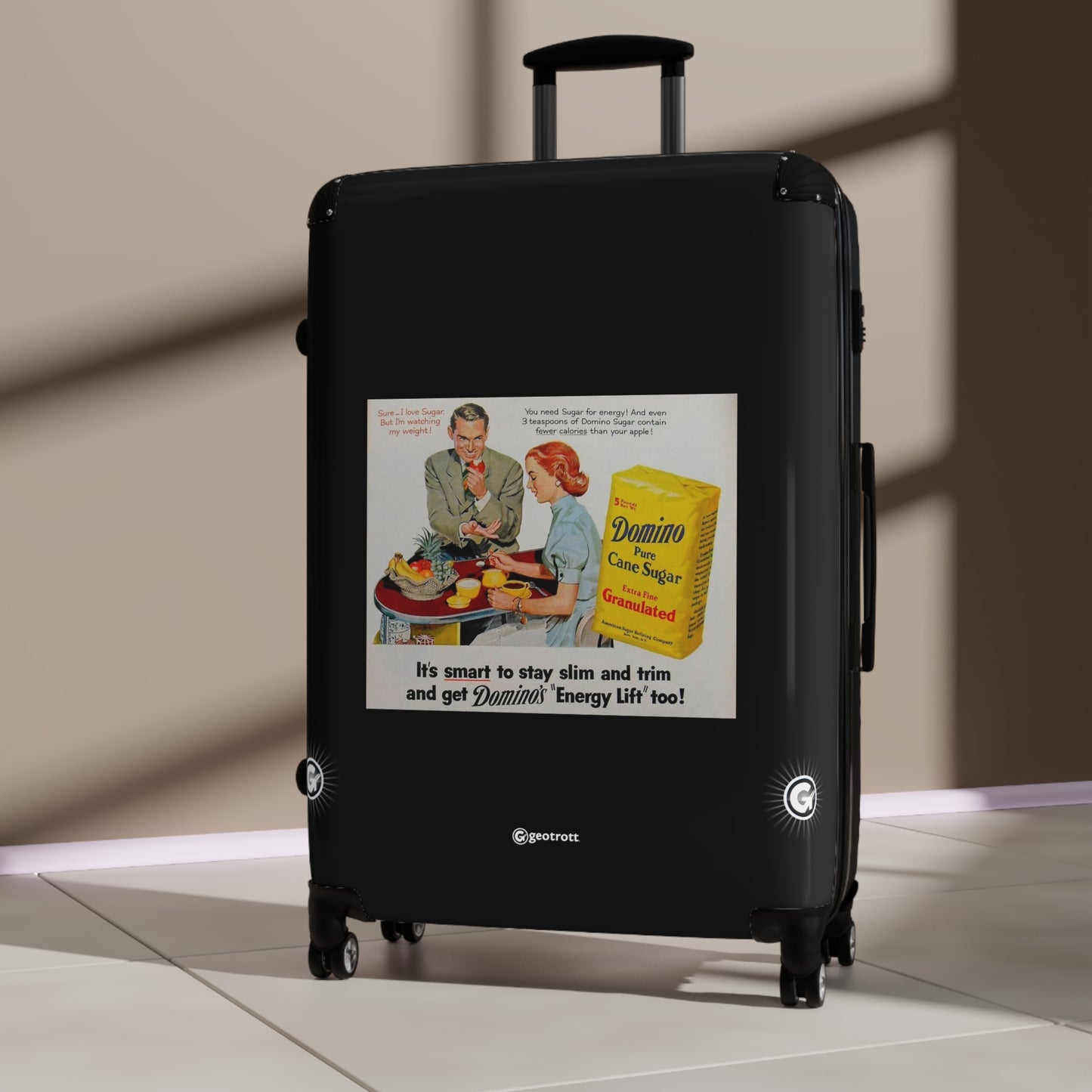 Domino Pure Cane Sugar 1950'S Vintage Posters Retro Ad Luggage Bag Rolling Suitcase Spinner