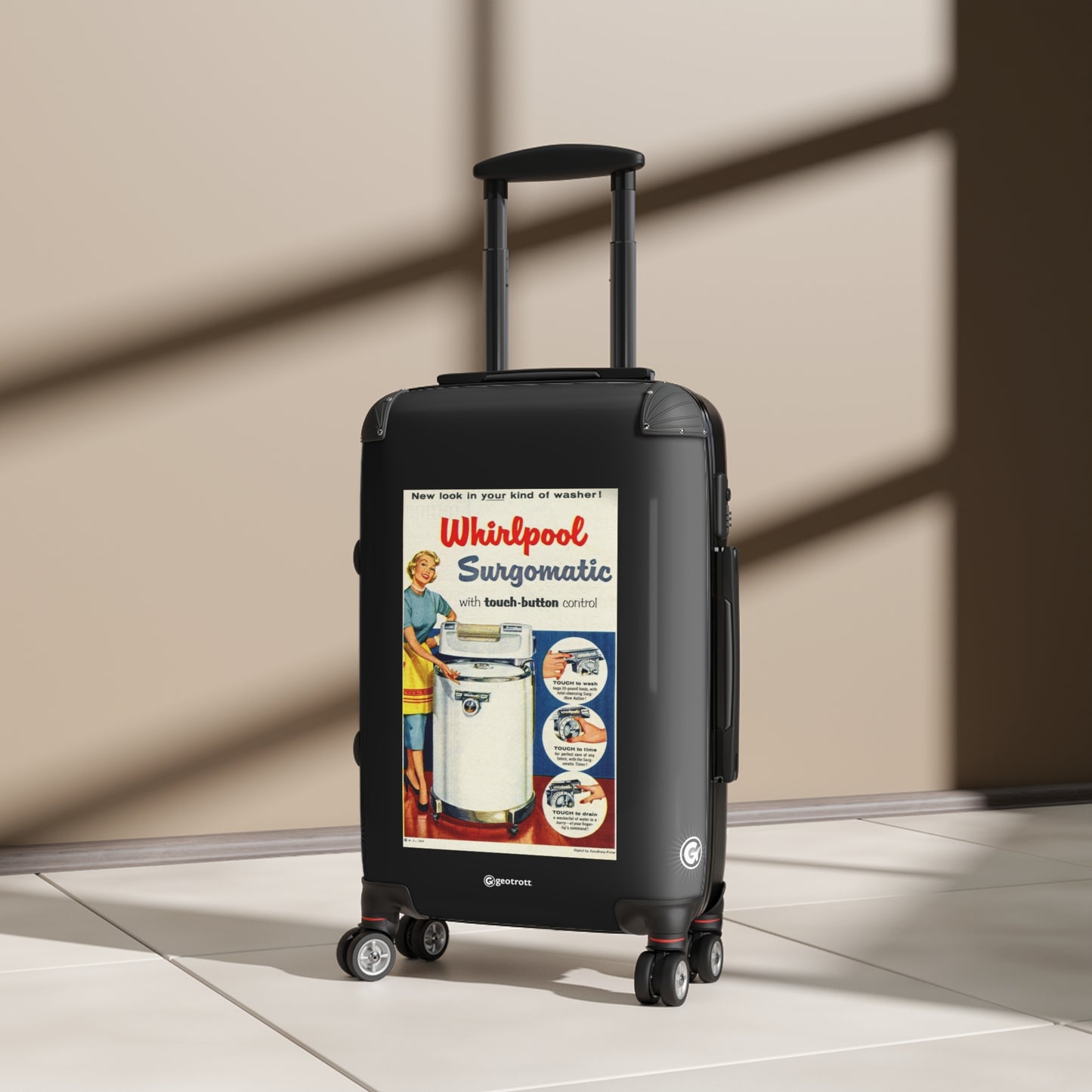 Whirlpool’S Surgomatic Washer Vintage Posters Retro Ad Luggage Bag Rolling Suitcase Spinner