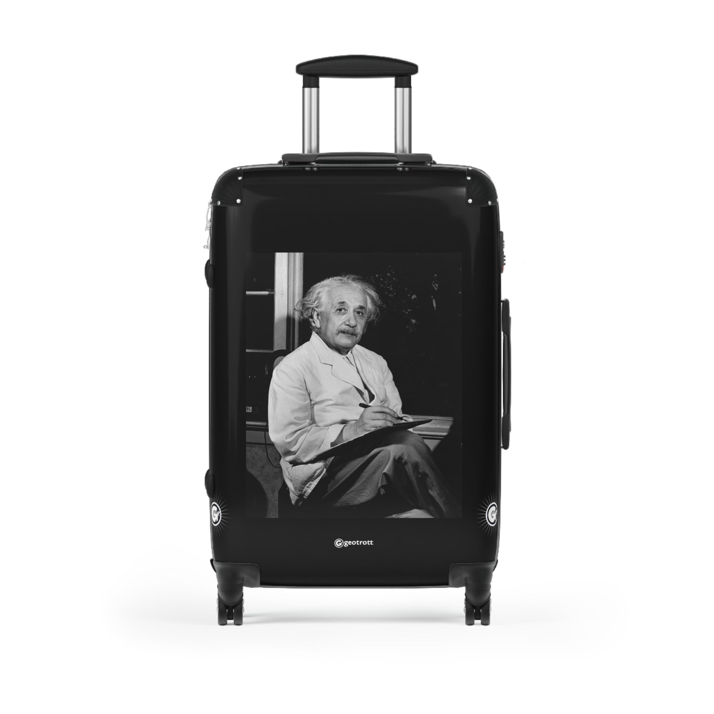 Albert Einstein Two Days Before Turning 65 20Th Century Photos Luggage Bag Rolling Suitcase Spinner