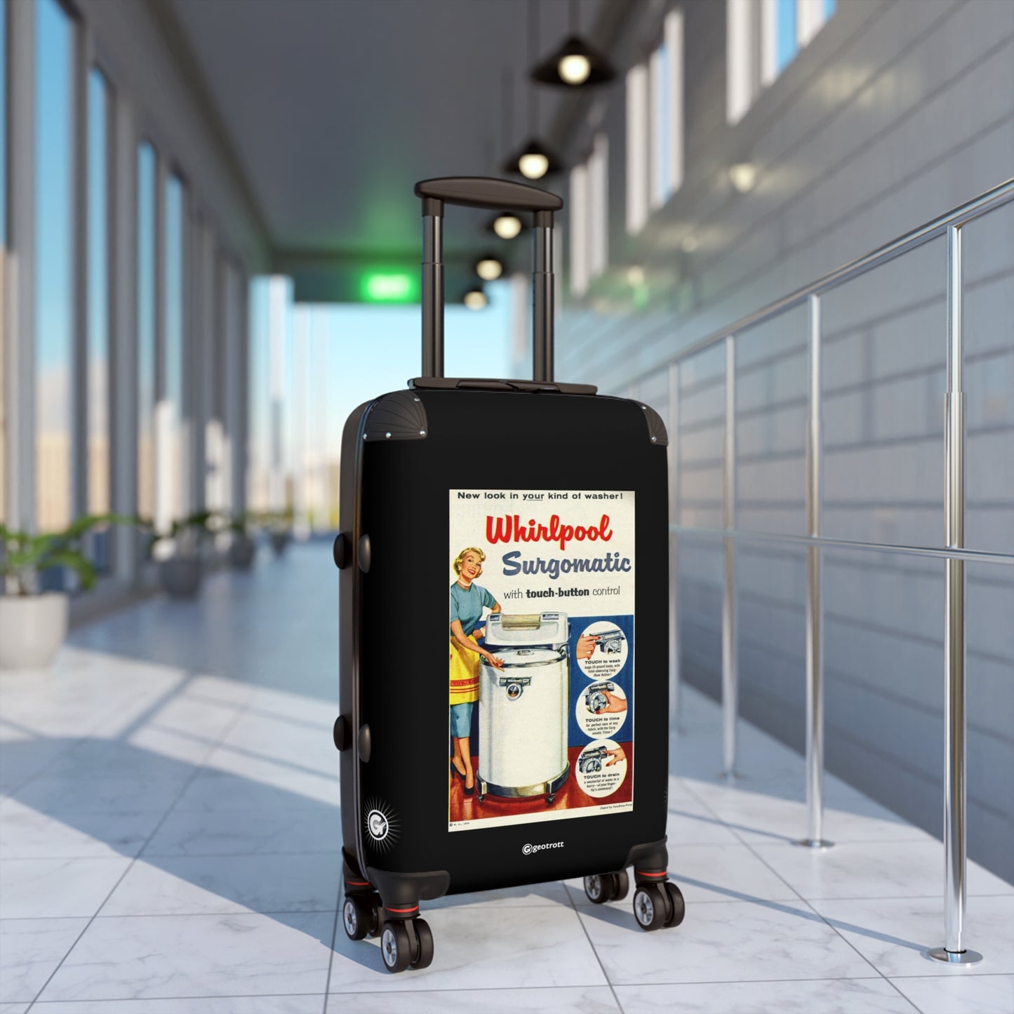 Whirlpool’S Surgomatic Washer Vintage Posters Retro Ad Luggage Bag Rolling Suitcase Spinner