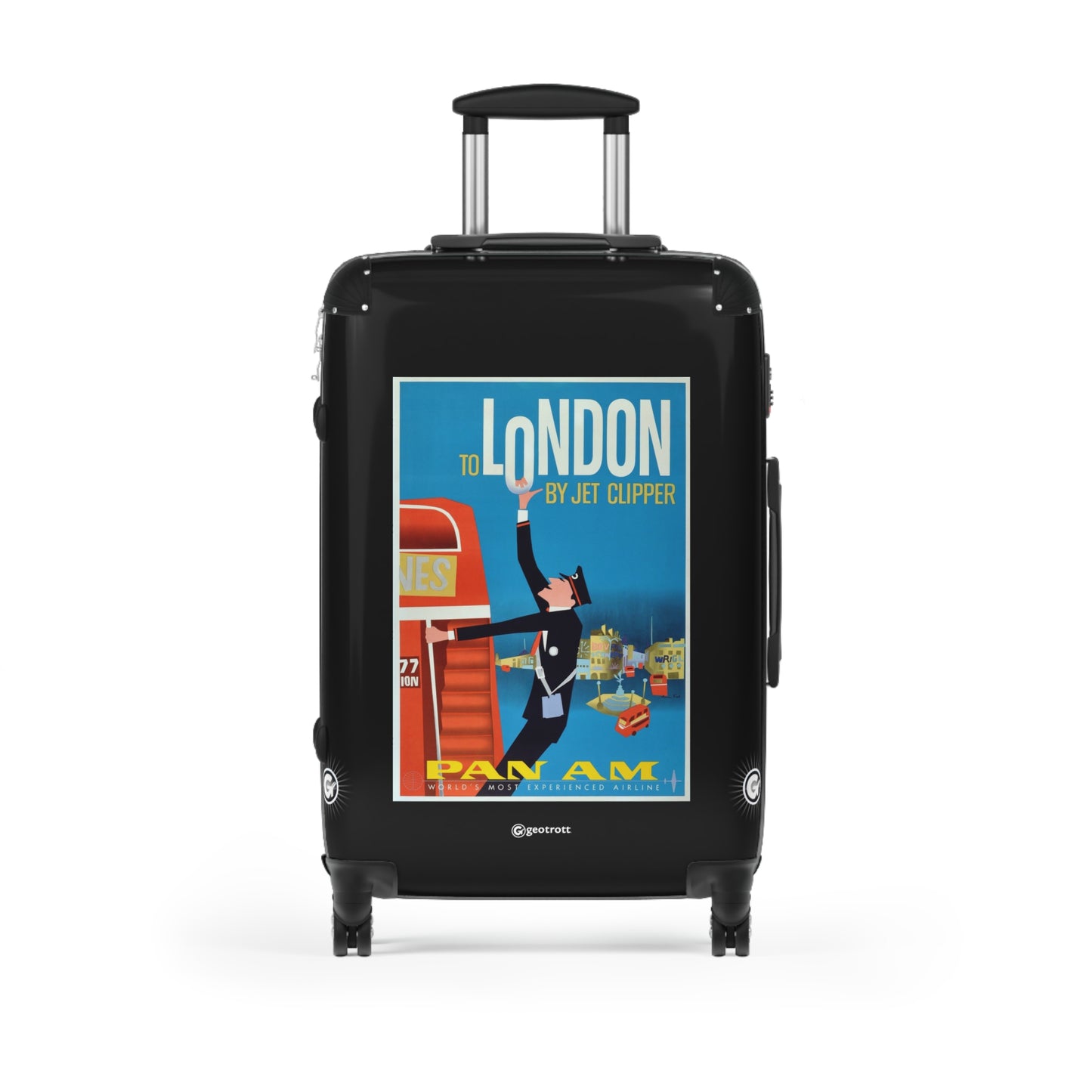 Pan Am To London By Jet Clipper Vintage Posters Retro Ad Luggage Bag Rolling Suitcase Spinner