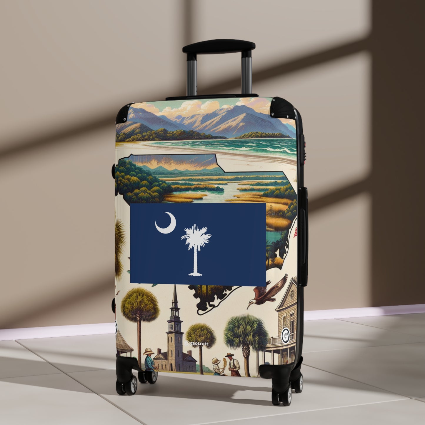 South Carolina Usa State Flags Luggage Bag Rolling Suitcase Spinner
