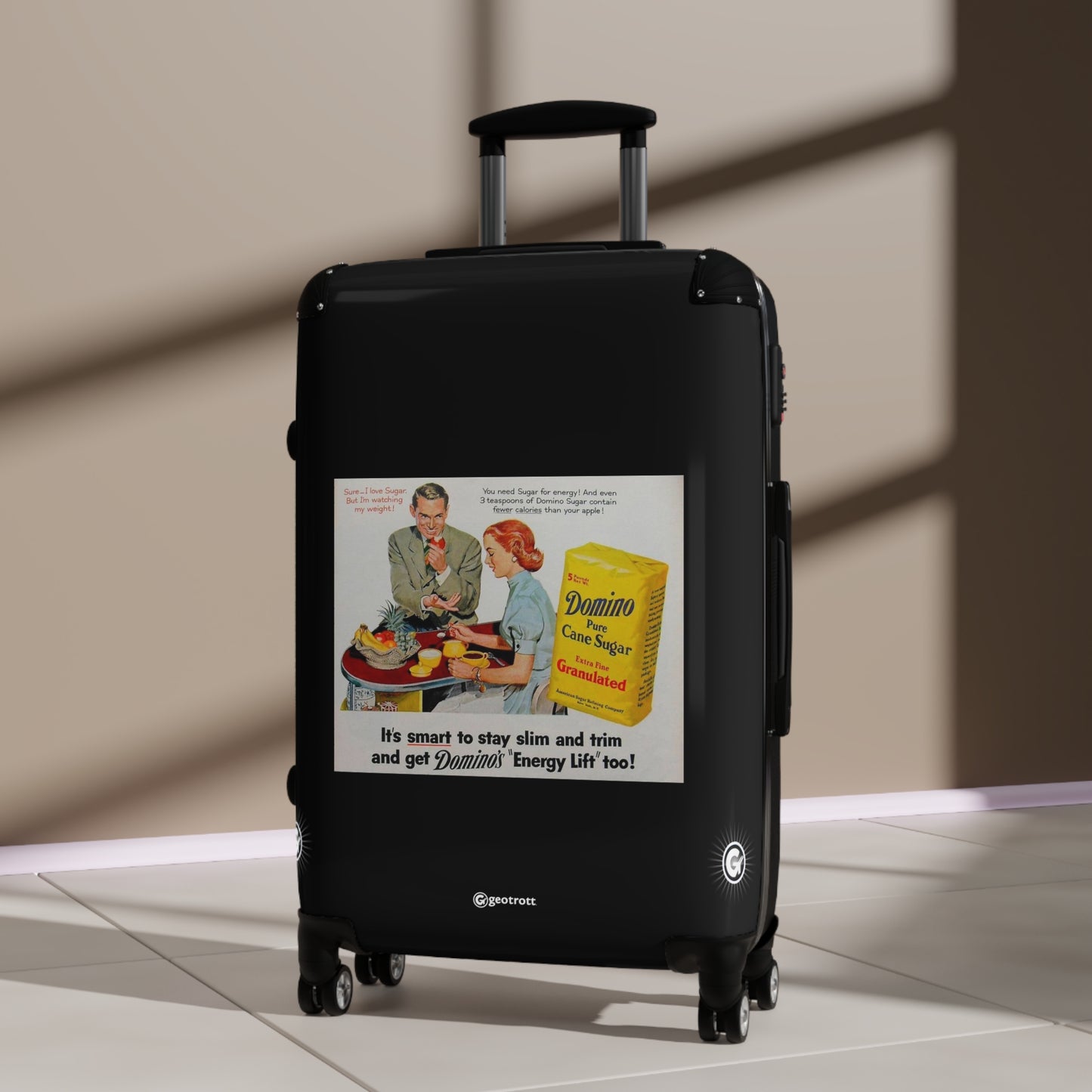 Domino Pure Cane Sugar 1950'S Vintage Posters Retro Ad Luggage Bag Rolling Suitcase Spinner