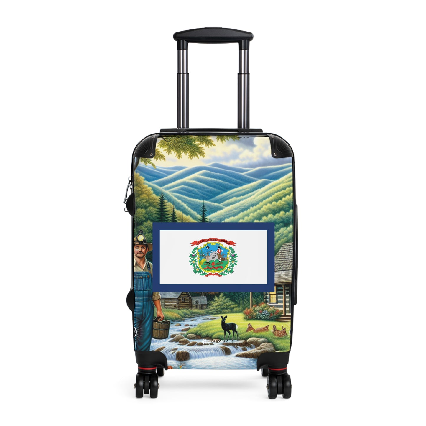 West Virginia USA STATE FLAGS Luggage Bag Rolling Suitcase Spinner