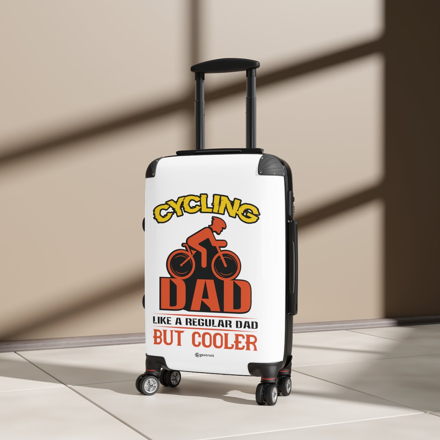 Cycling Dad Like a Regular Dad but Better Emotive Inspirational Fathers Day Luggage Bag Rolling Suitcase Spinner