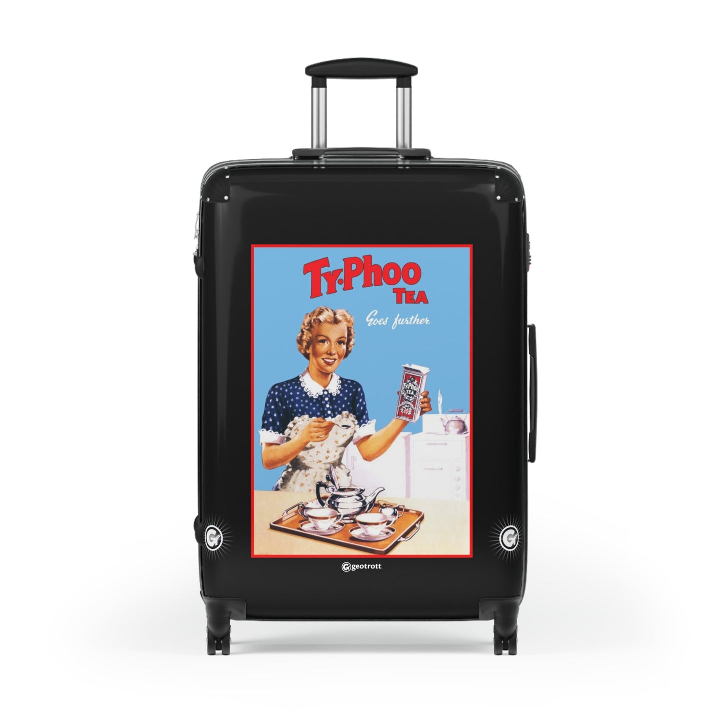 Ty-Phoo Tea Advertising Vintage Posters Retro Ad Luggage Bag Rolling Suitcase Spinner