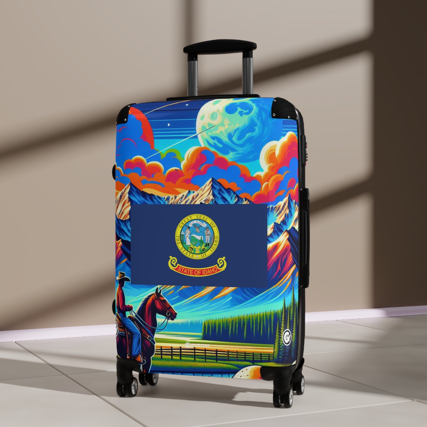 Idaho Usa State Flags Luggage Bag Rolling Suitcase Spinner