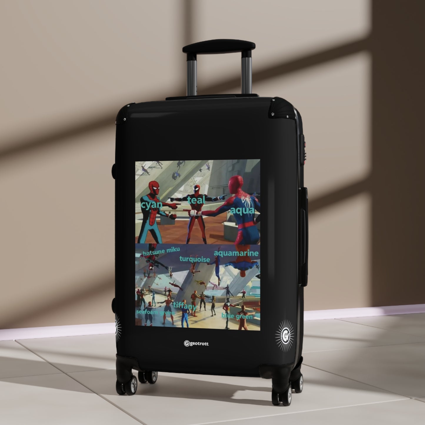 Spiderman Pointing Three Jokes MEME Funny Inspirational Luggage Bag Rolling Suitcase Spinner
