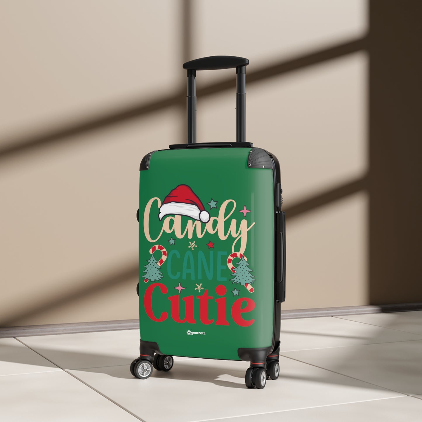 Candy Cane Cutie Christmas Season Luggage Bag Rolling Suitcase Spinner