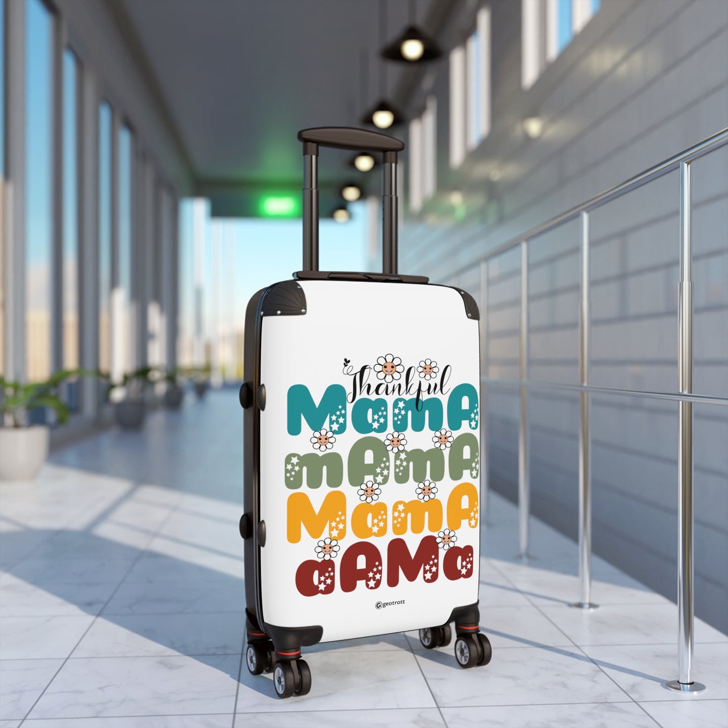 Thankful Mama Aama Emotive Inspirational Mothers Day Luggage Bag Rolling Suitcase Spinner