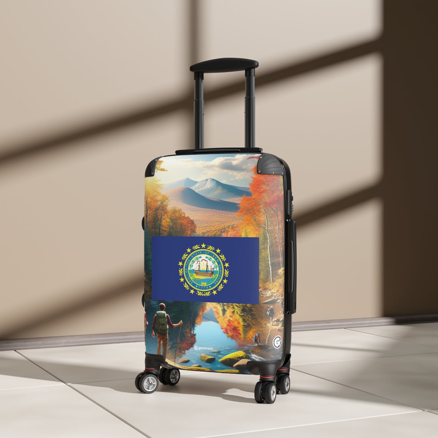 New Hampshire Usa State Flags Luggage Bag Rolling Suitcase Spinner