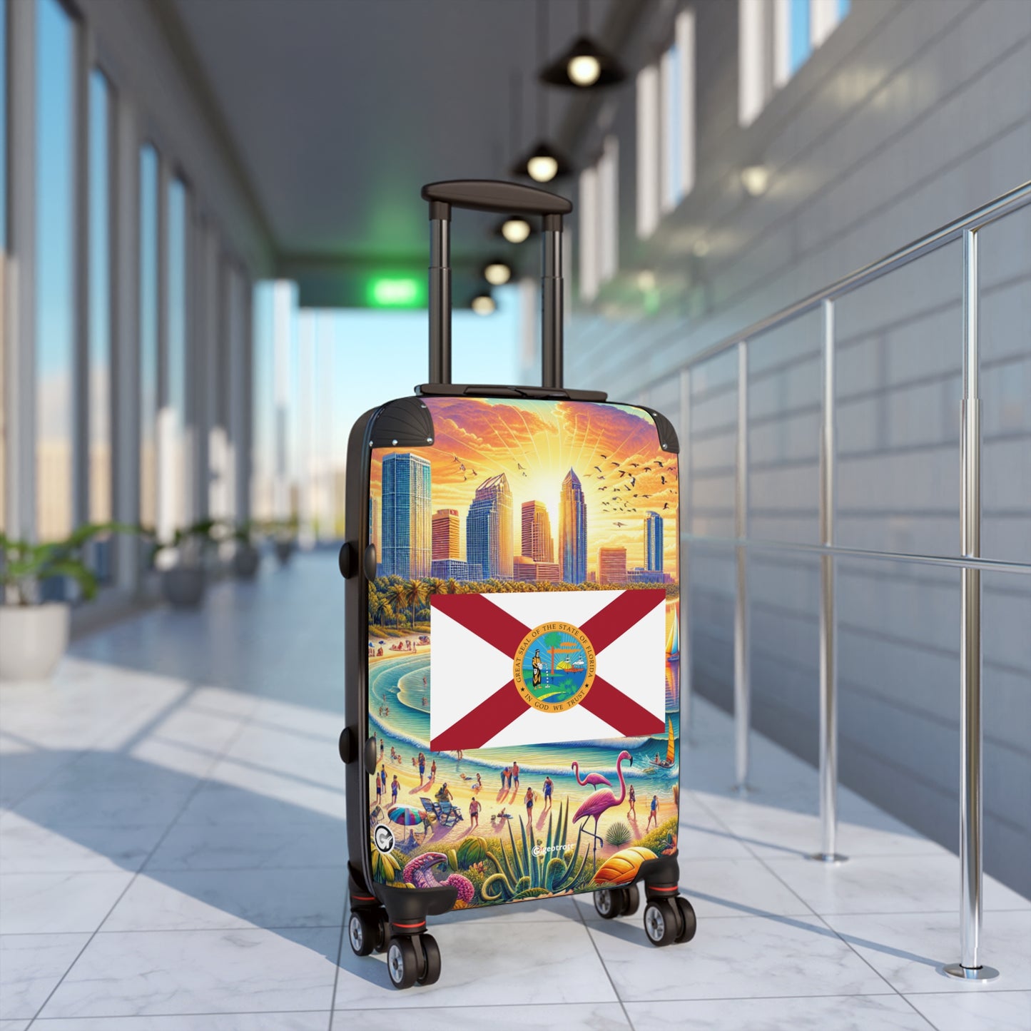 Florida Usa State Flags Luggage Bag Rolling Suitcase Spinner