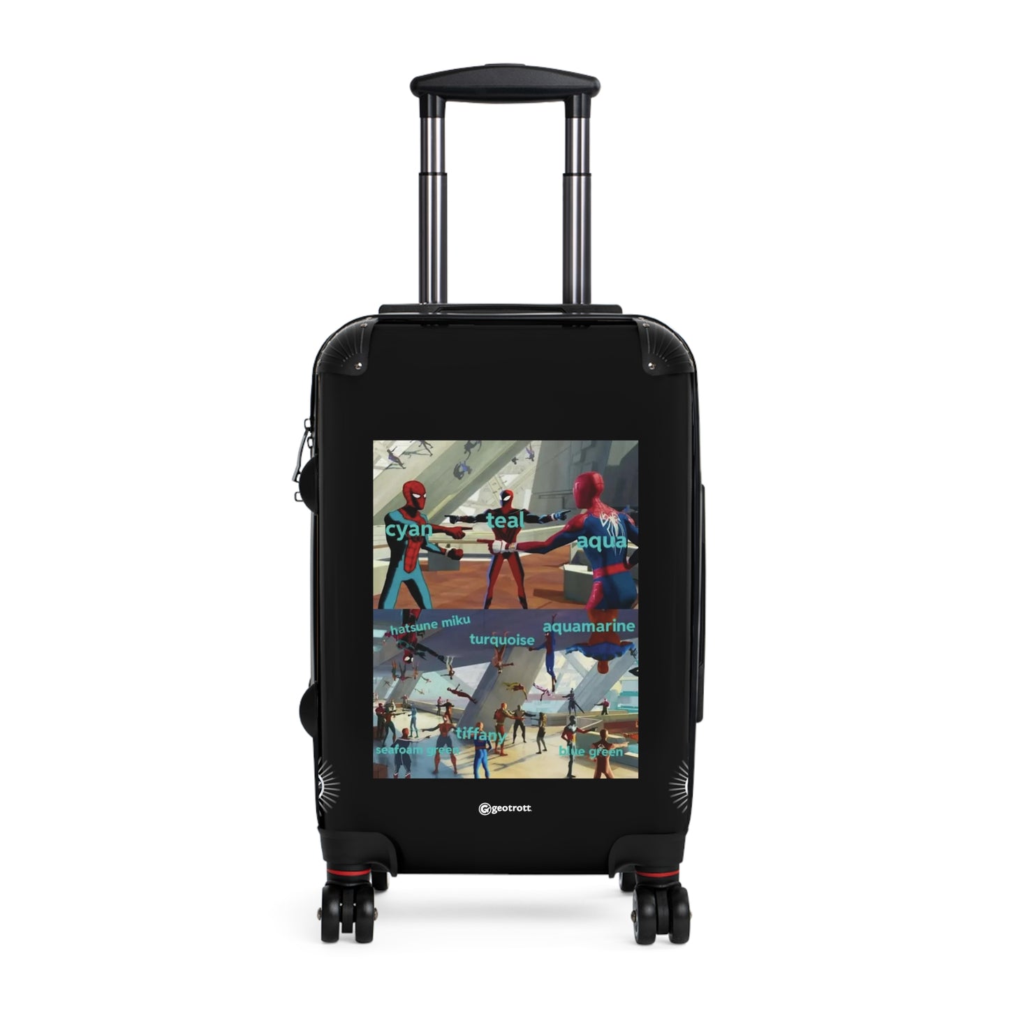 Spiderman Pointing Three Jokes MEME Funny Inspirational Luggage Bag Rolling Suitcase Spinner