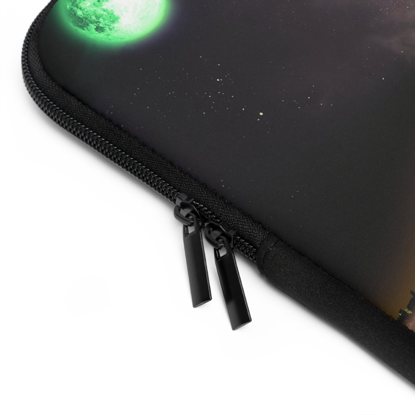 Copy Of Space City Sunset Green Black Laptop Sleeve