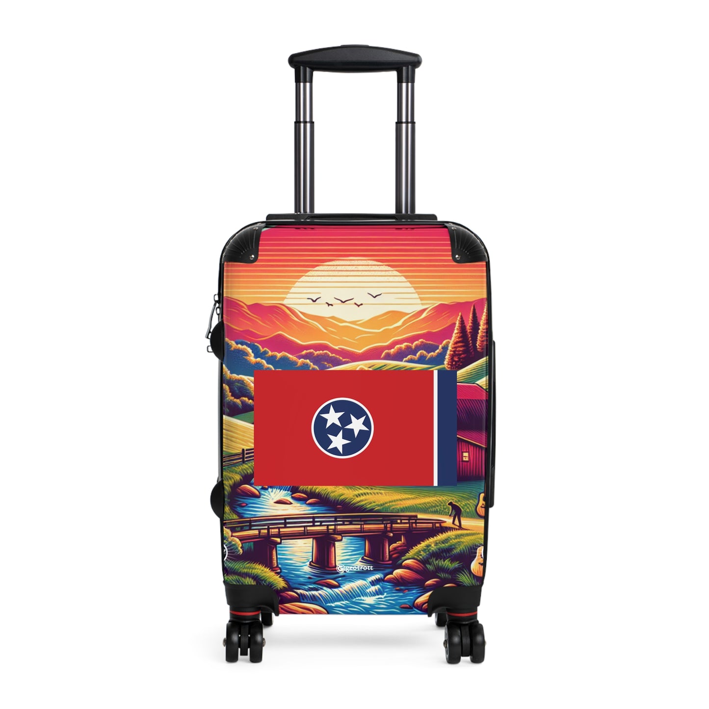 Tennessee Usa State Flags Luggage Bag Rolling Suitcase Spinner