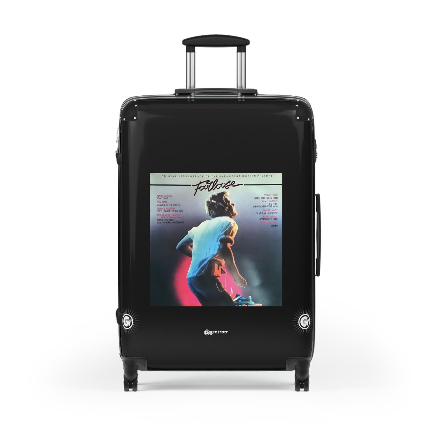 Footloose Movie Soundtrack Eighties Music Album Luggage Bag Rolling Suitcase Spinner