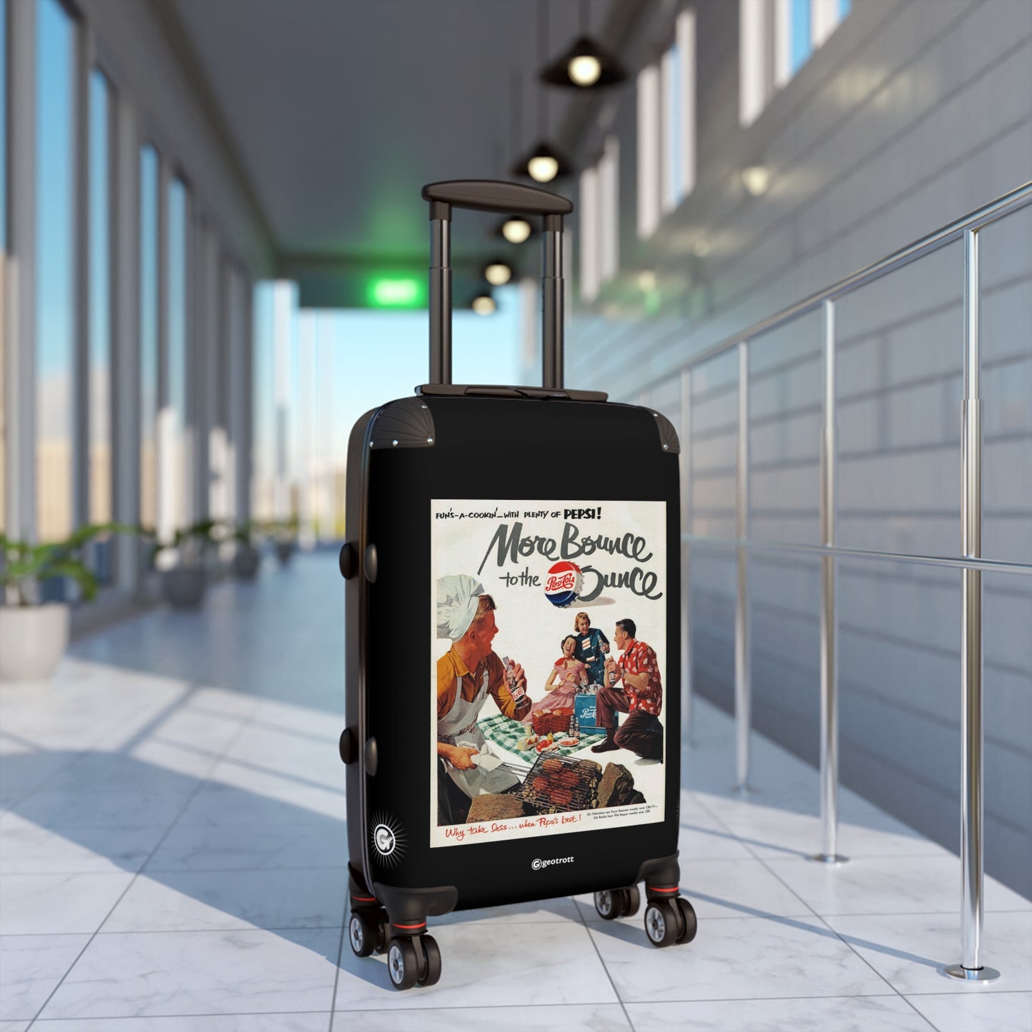 More Bounce To The Ounce Drink Pepsi Cola Vintage Posters Retro Ad Luggage Bag Rolling Suitcase Spinner