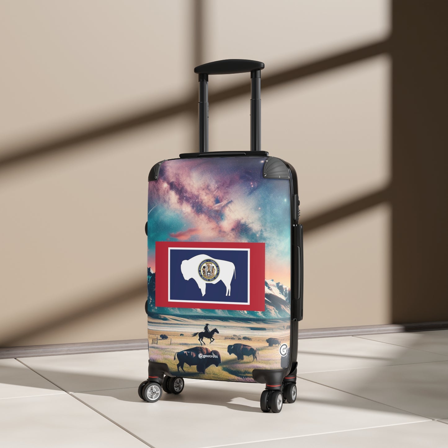 Wyoming USA STATE FLAGS Luggage Bag Rolling Suitcase Spinner