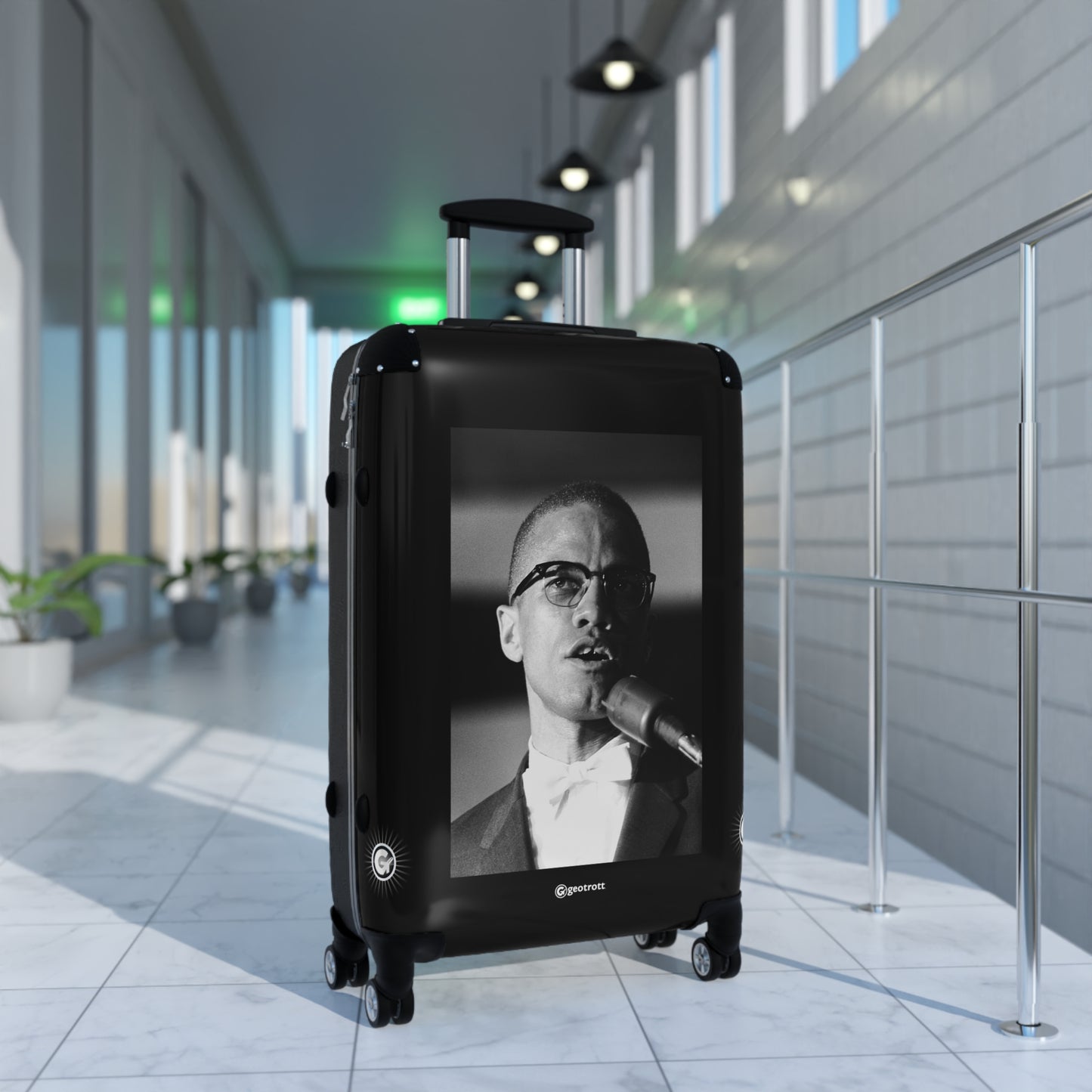 Malcolm X African American Revolutionary 20Th Century Photos Luggage Bag Rolling Suitcase Spinner