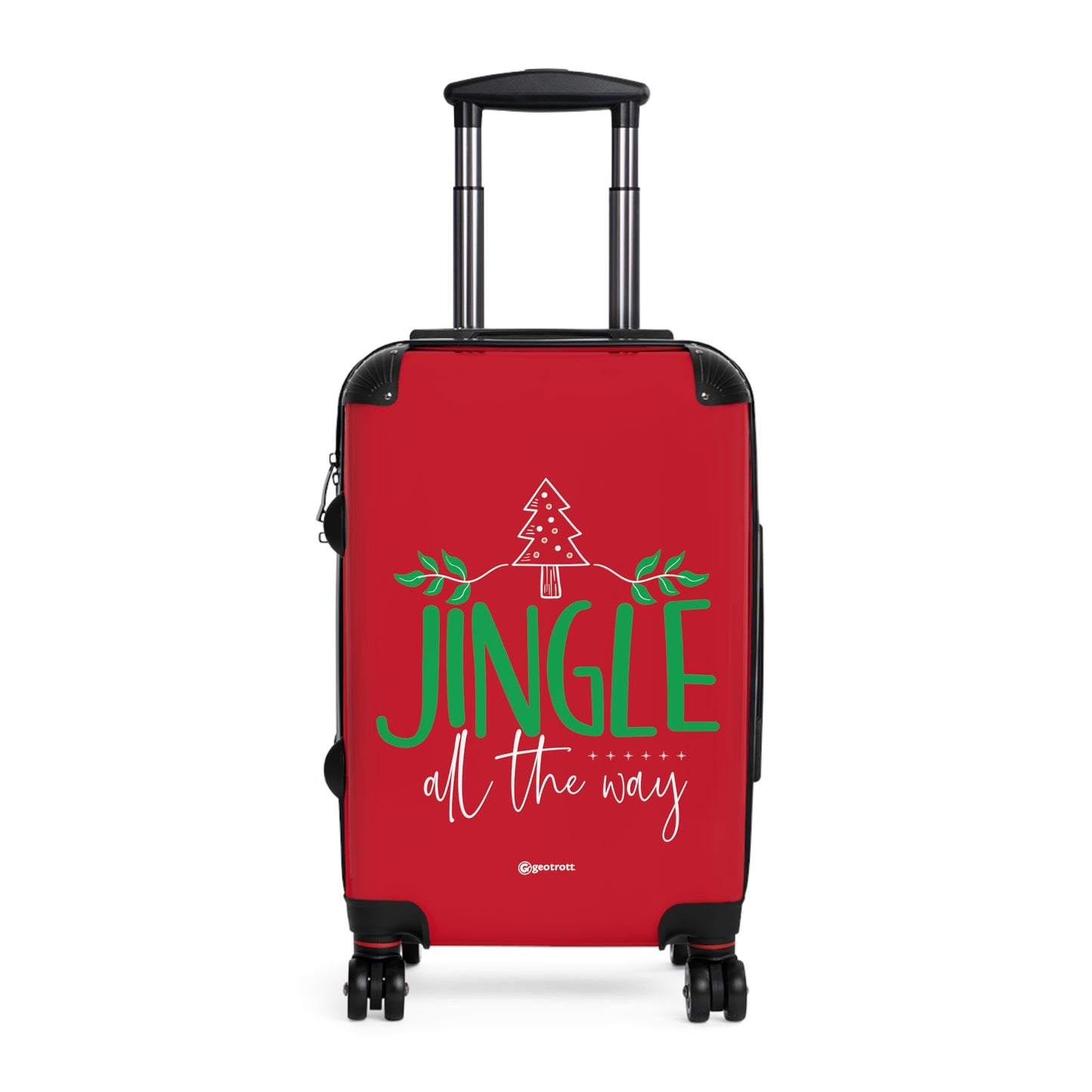 Christmas Season Jingle All The Way Red Luggage Bag Rolling Suitcase Spinner