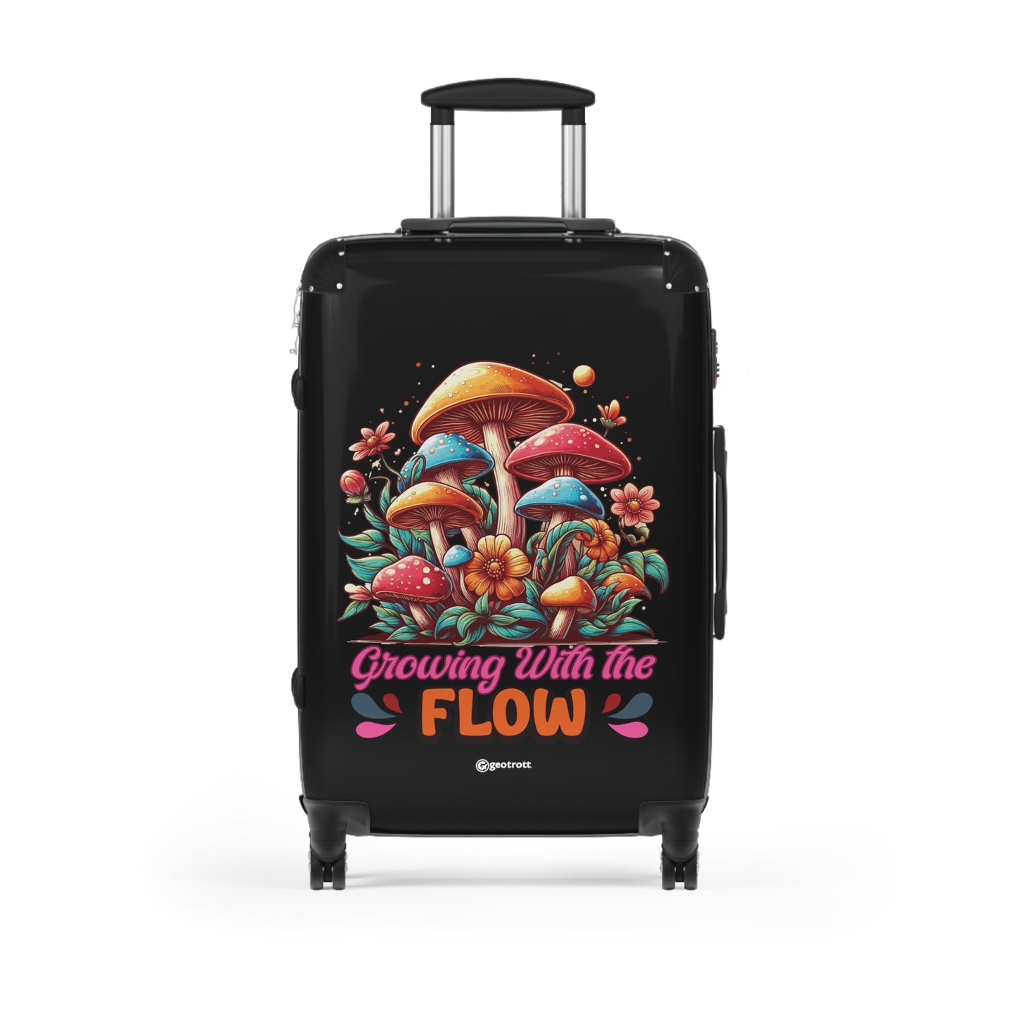 Mushrooms Chroom Funny Inspirational Luggage Bag Rolling Suitcase Spinner