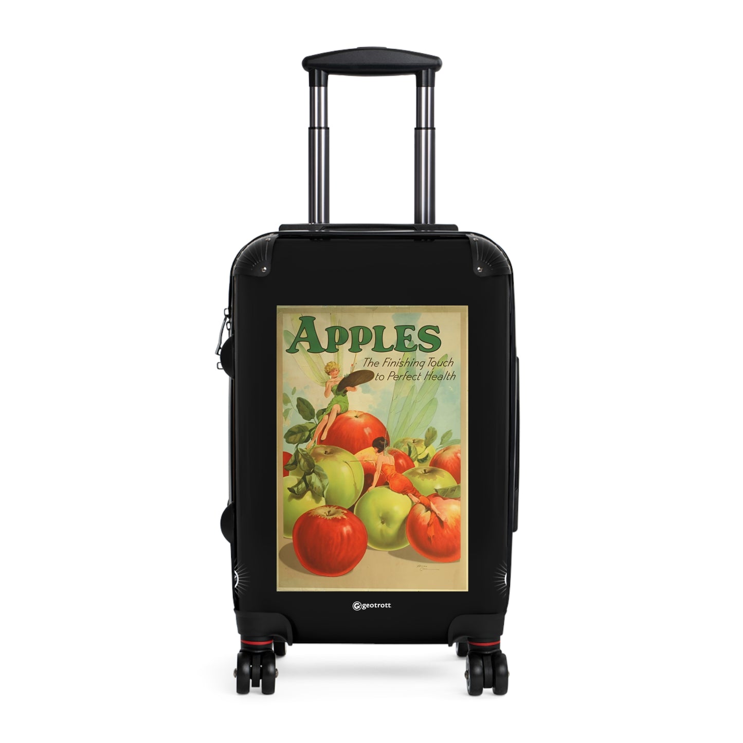 Apples The Finishing Touch To Perfect Health Vintage Posters Retro Ad Luggage Bag Rolling Suitcase Spinner