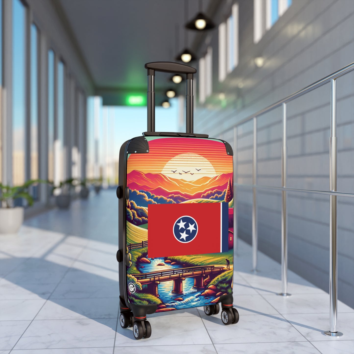 Tennessee Usa State Flags Luggage Bag Rolling Suitcase Spinner