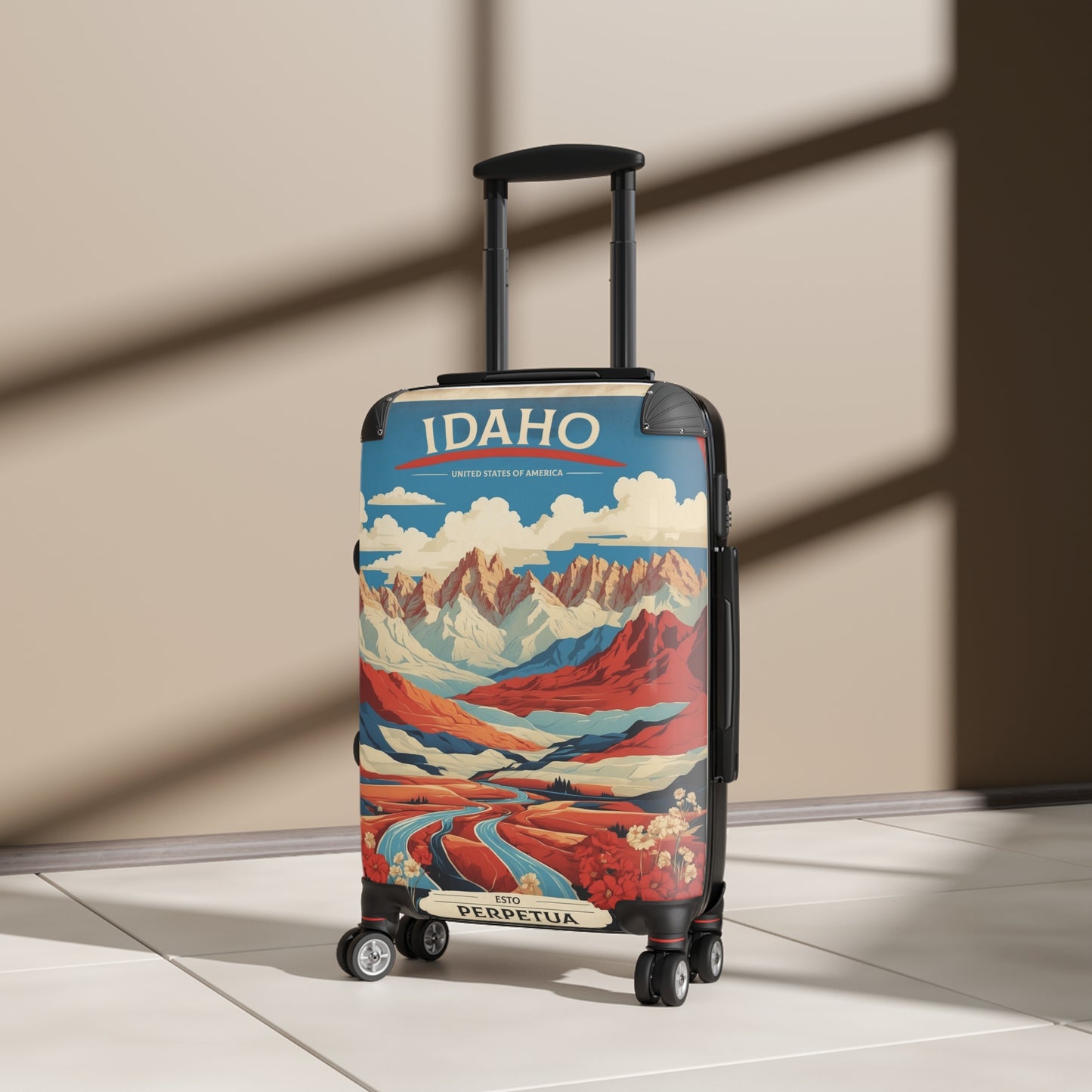 Idaho'S Majestic Wilderness: Vintage Travel Poster Art, Mountain Landscape With Rivers And Wildflowers Vintage Travel Poster