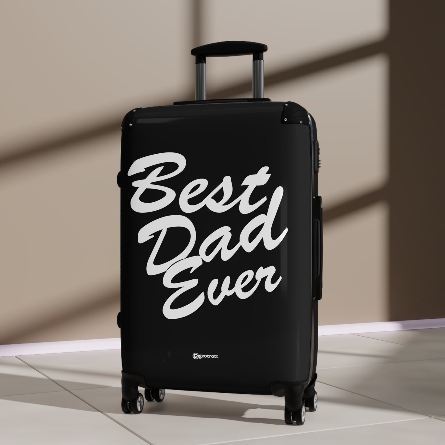 Best Dad Ever Black Emotive Inspirational Fathers Day Luggage Bag Rolling Suitcase Spinner