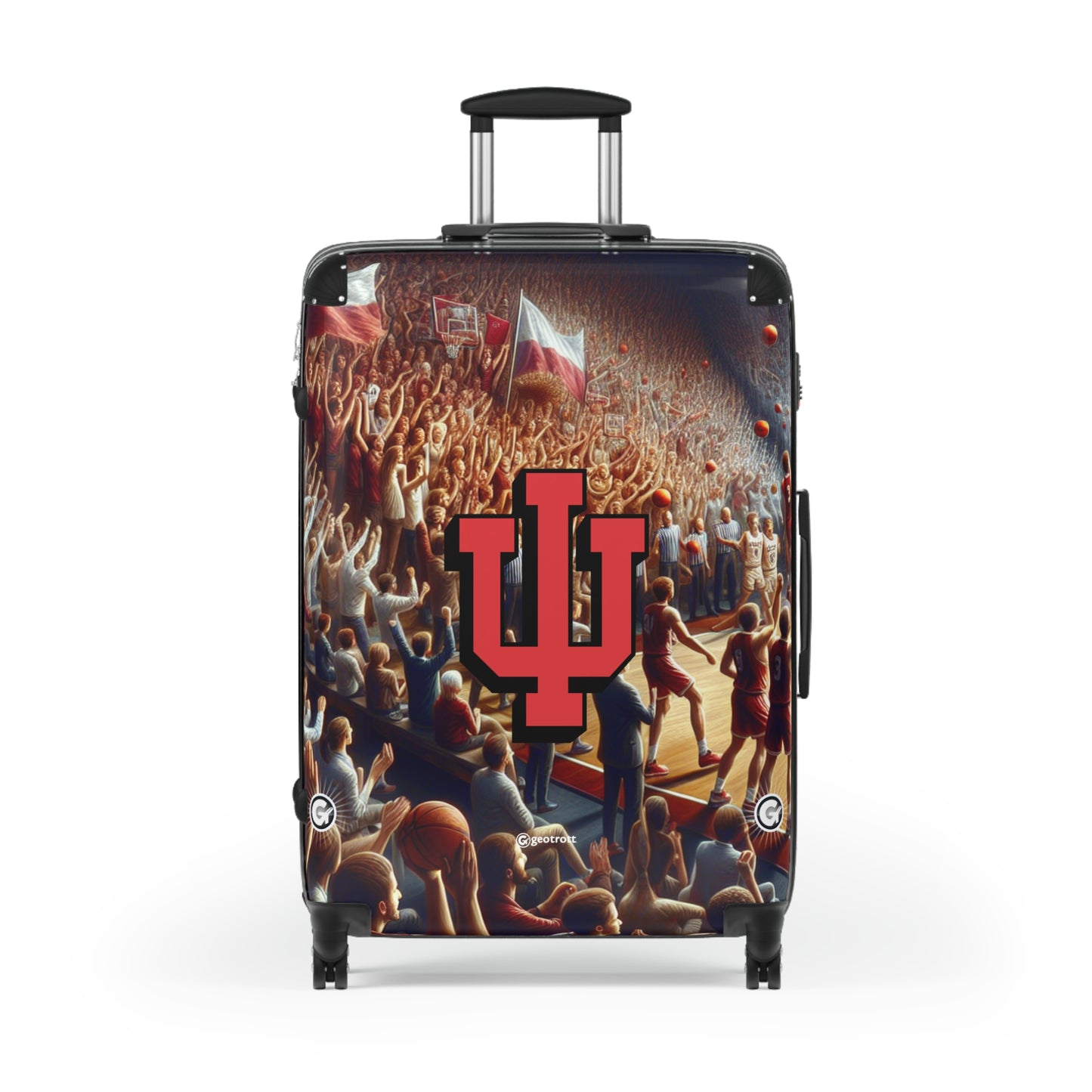 Indiana University Hoosiers Men'S Basketball College Team Luggage Bag Rolling Suitcase Spinner