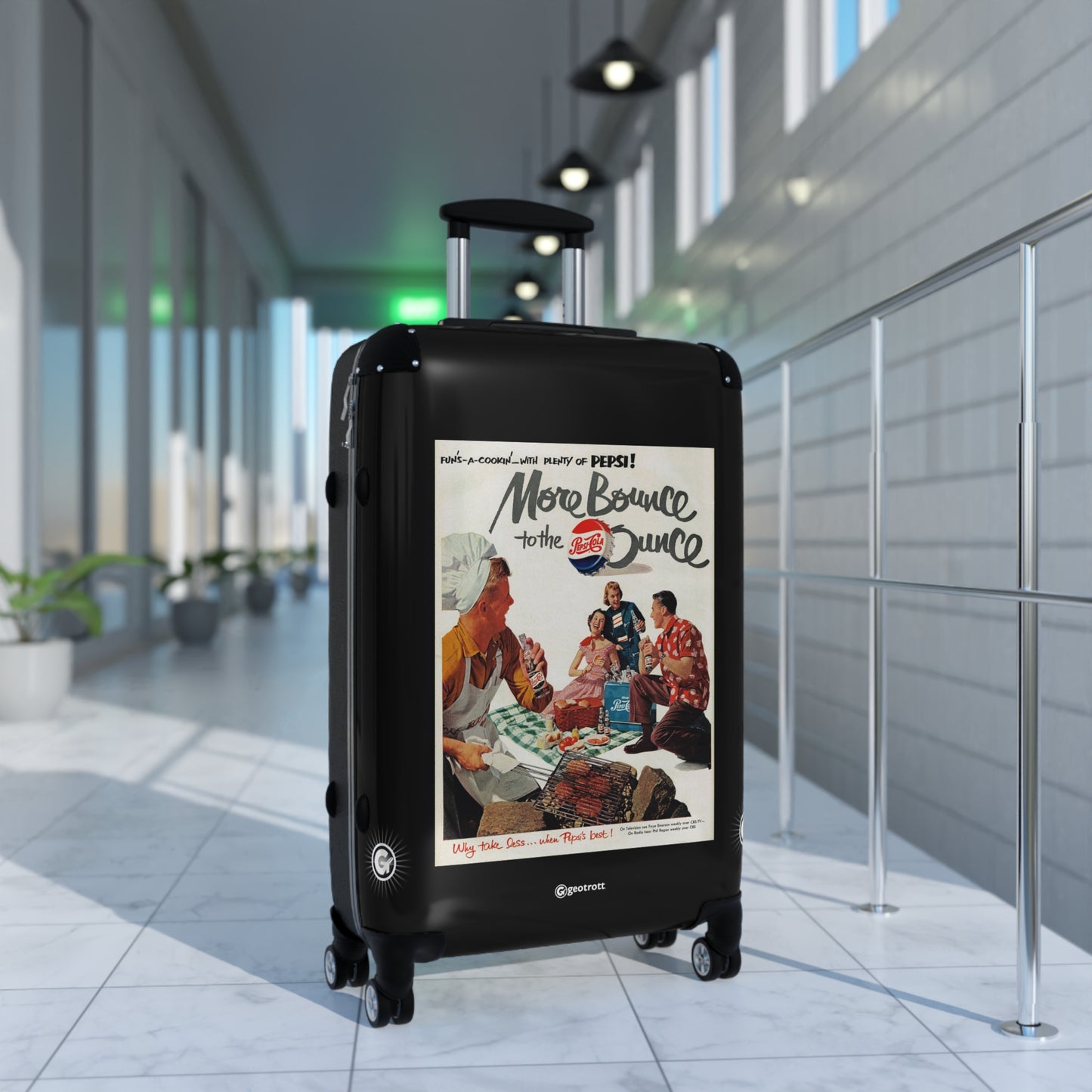 More Bounce To The Ounce Drink Pepsi Cola Vintage Posters Retro Ad Luggage Bag Rolling Suitcase Spinner
