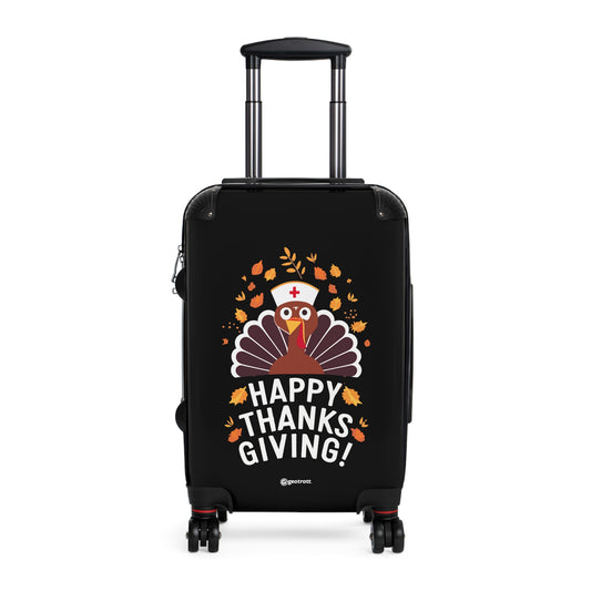 Happy Thanksgiving Turkey Nurse Thanksgiving Season Luggage Bag Rolling Suitcase Spinner