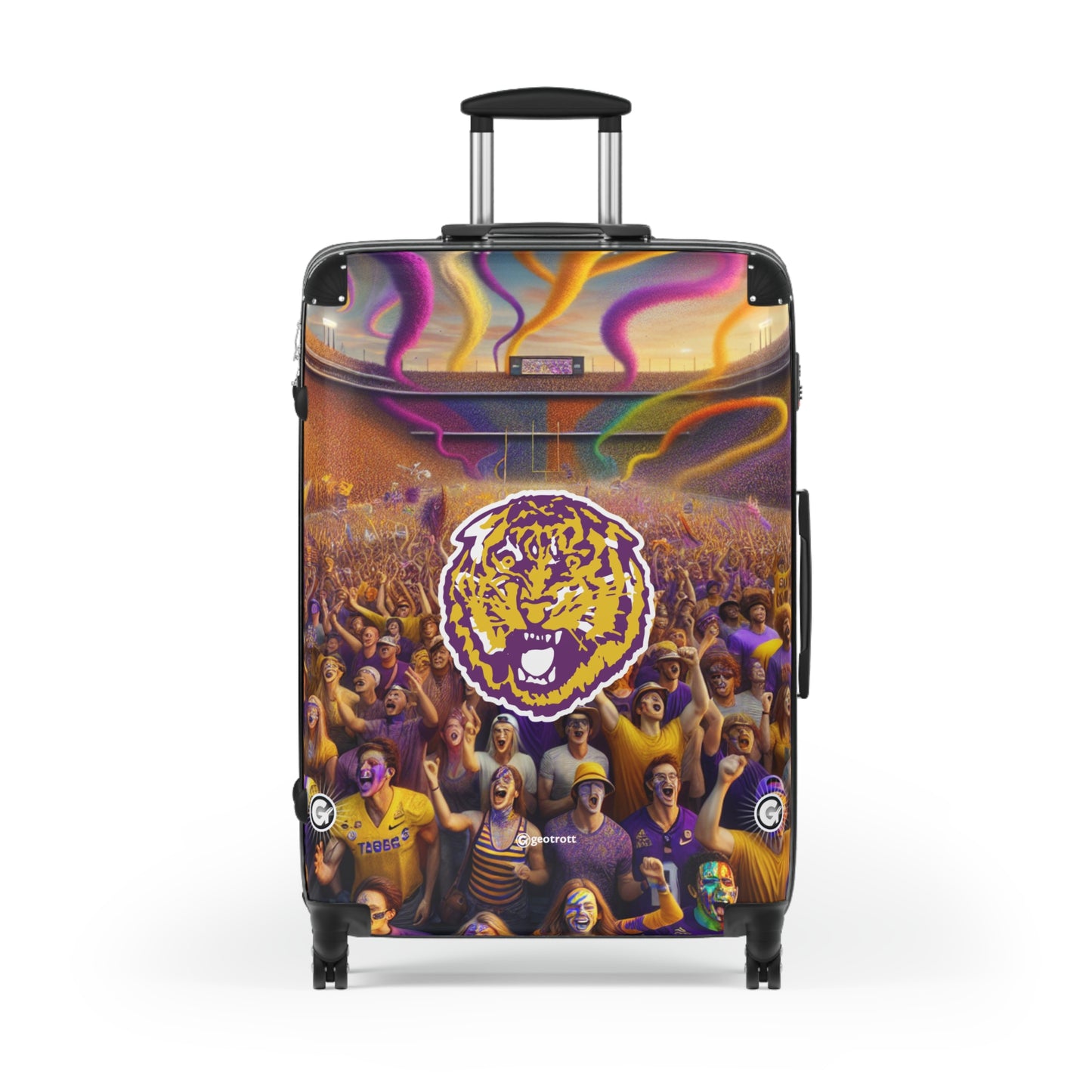 Louisiana State University Tigers Ncaa College Football Luggage Bag Rolling Suitcase Spinner