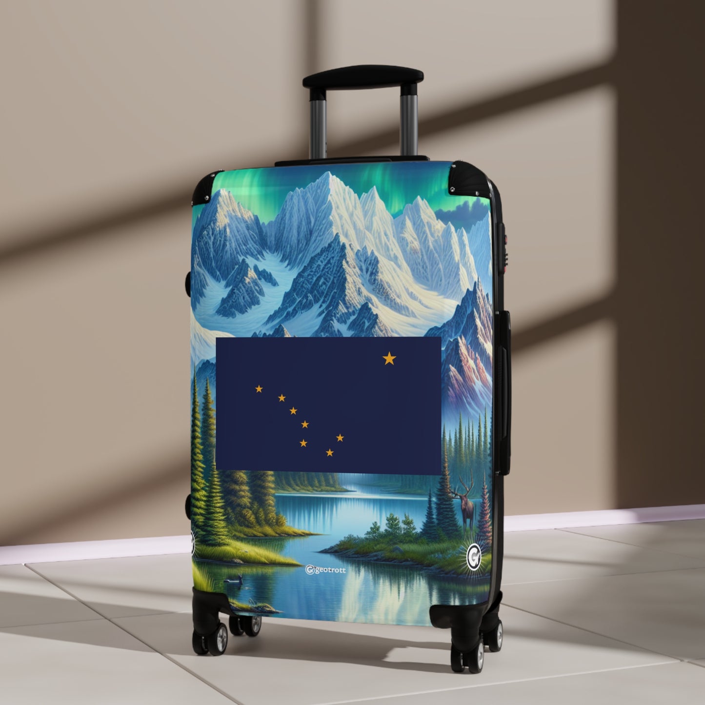 Alaska Usa State Flags Template Luggage Bag Rolling Suitcase Spinner