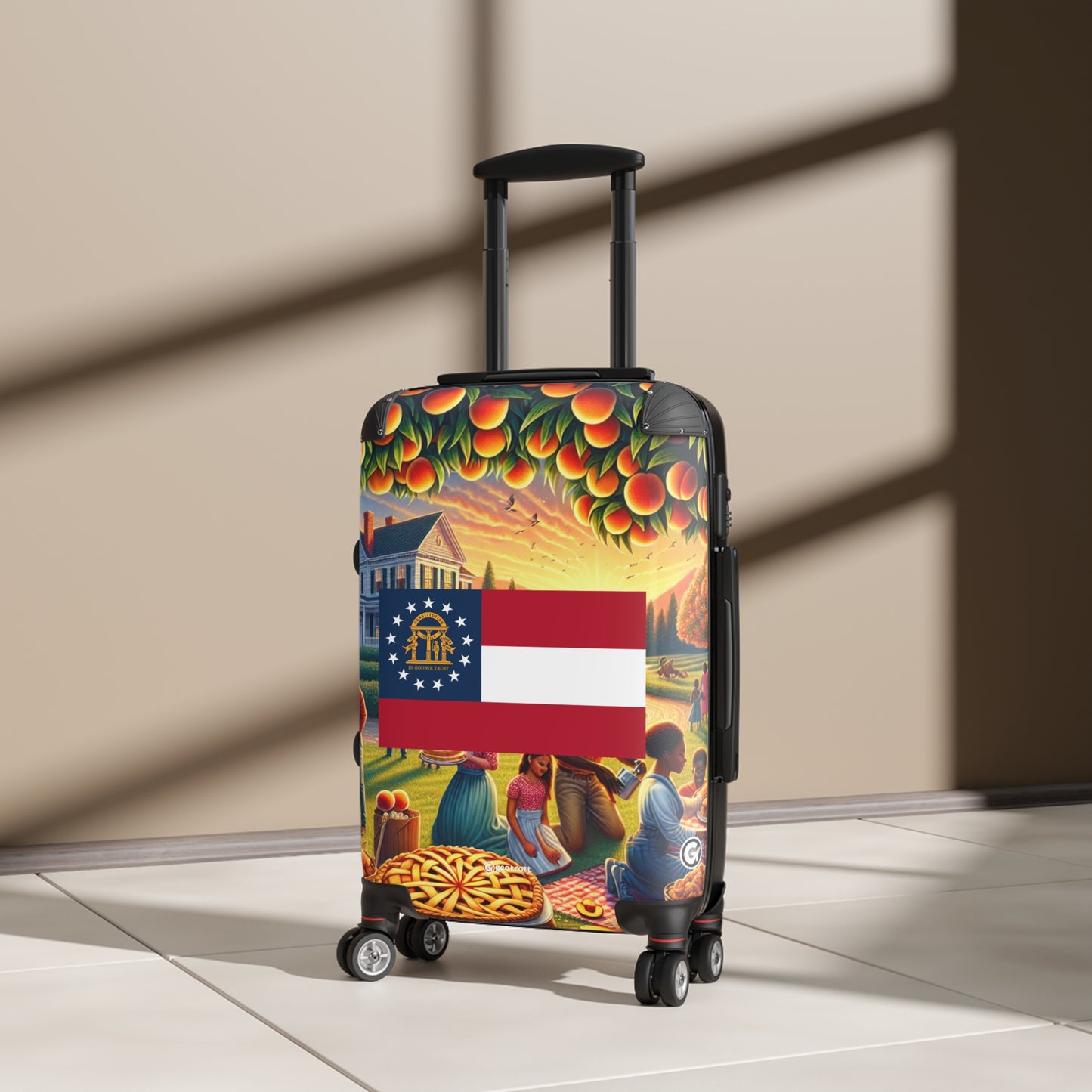 Georgia Usa State Flags Luggage Bag Rolling Suitcase Spinner