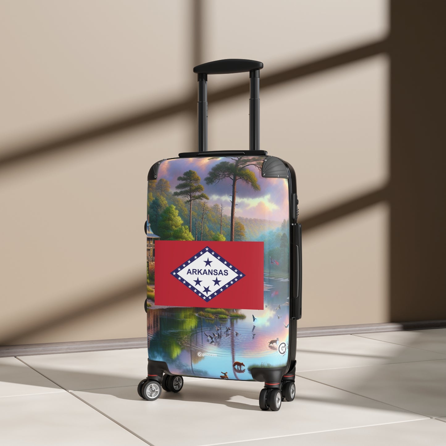 Arkansas Usa State Flags Luggage Bag Rolling Suitcase Spinner