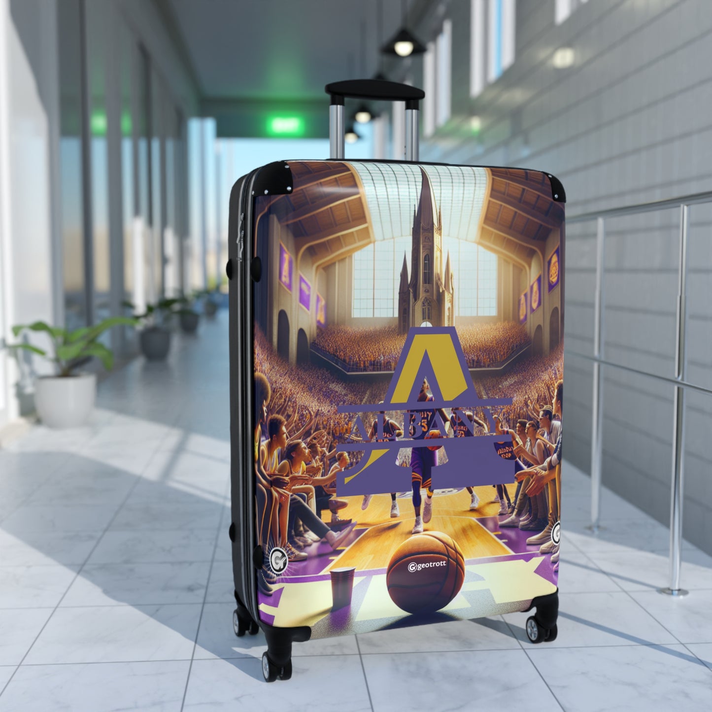 Albany Great Danes University College Teams Luggage Bag Rolling Suitcase Spinner
