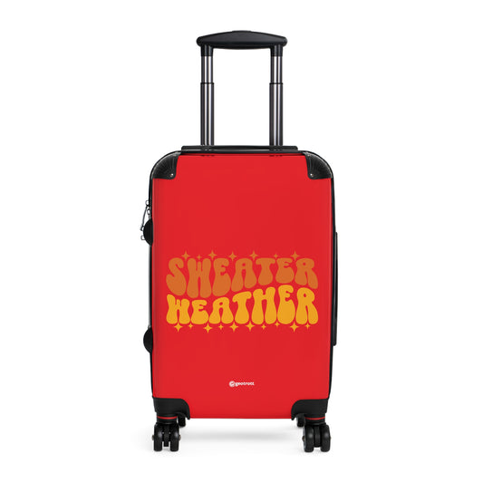 Fall Season Sweater Weather Red Luggage Bag Rolling Suitcase Spinner