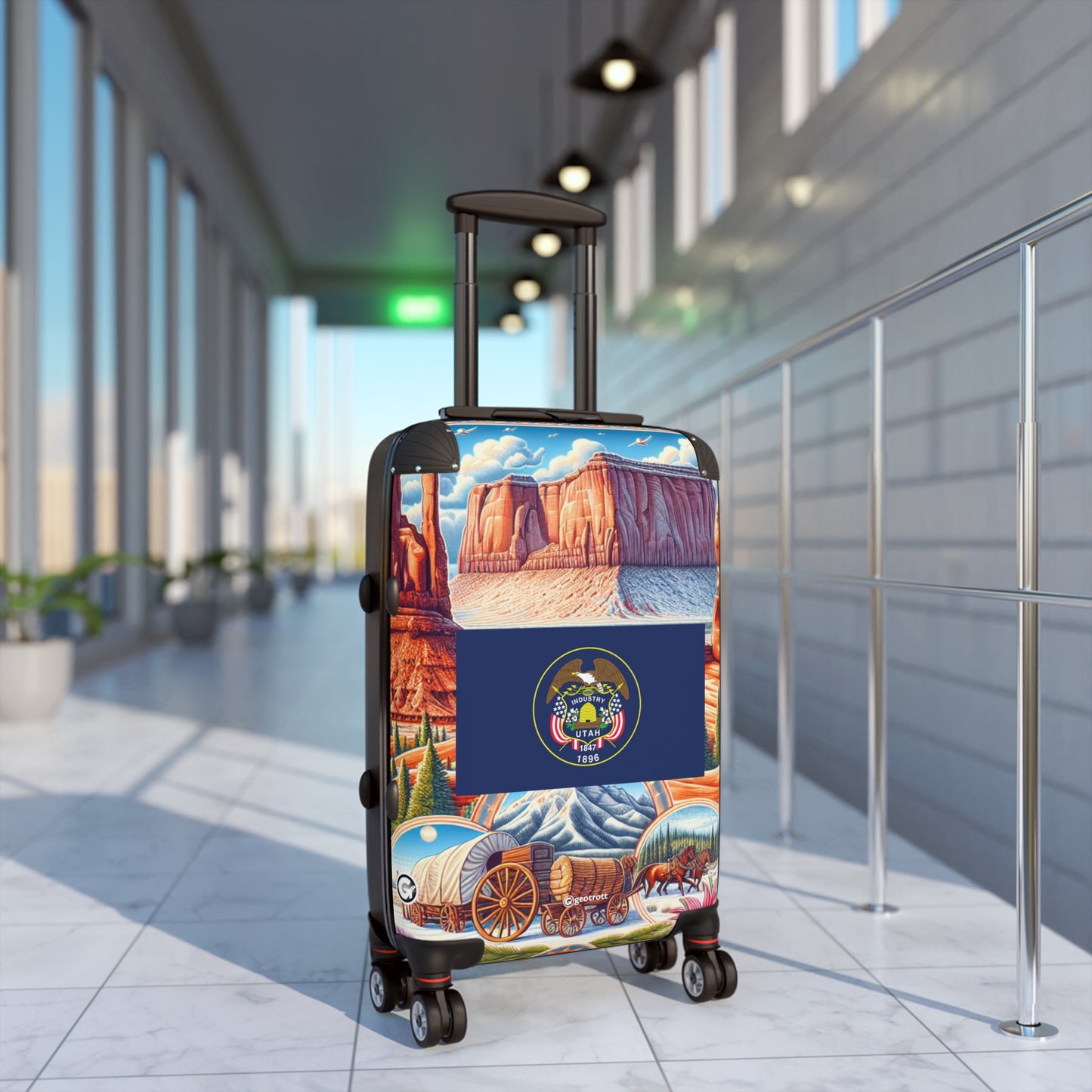 Utah USA STATE FLAGS Luggage Bag Rolling Suitcase Spinner