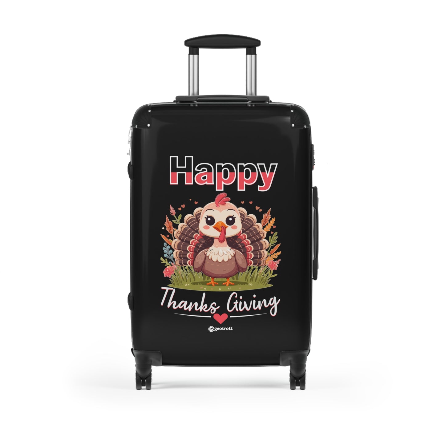Happy Thanksgiving Cute Turkey Thanksgiving Season Luggage Bag Rolling Suitcase Spinner