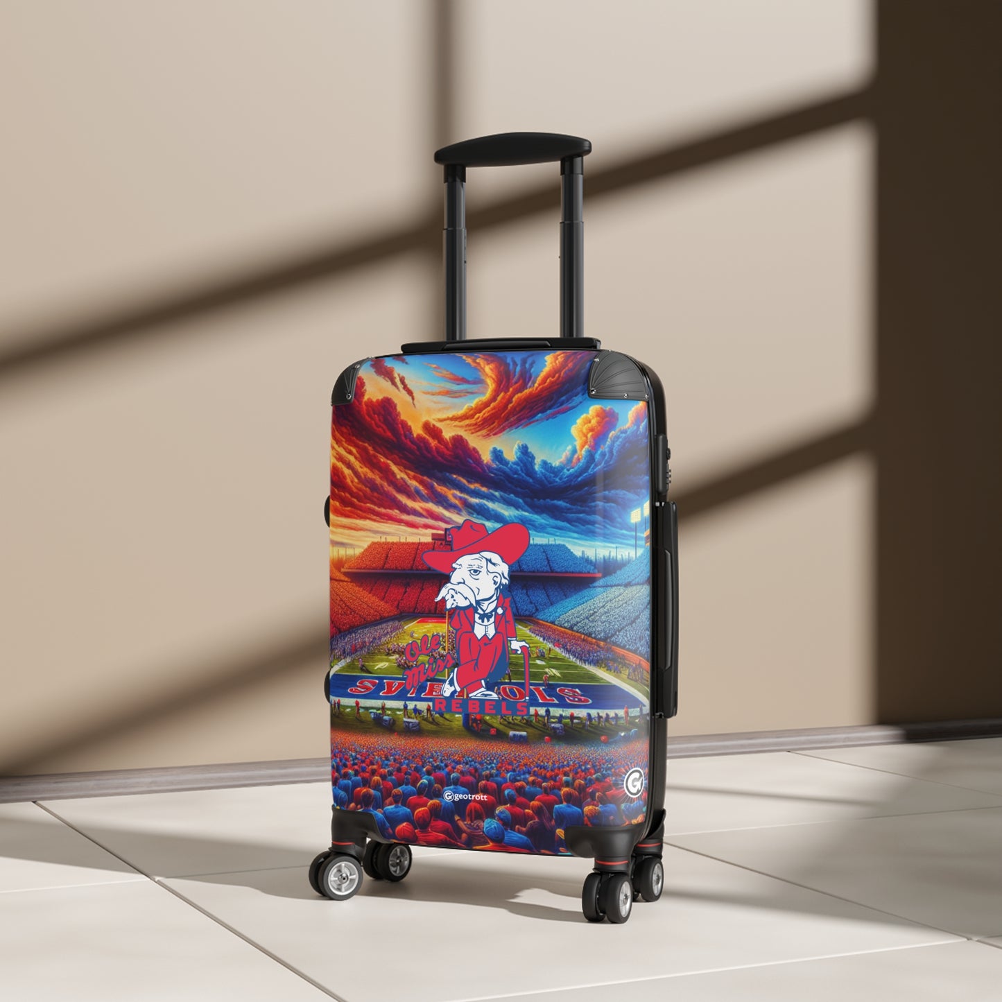 Mississippi Ole Miss Rebel College Team Luggage Bag Rolling Suitcase Spinner