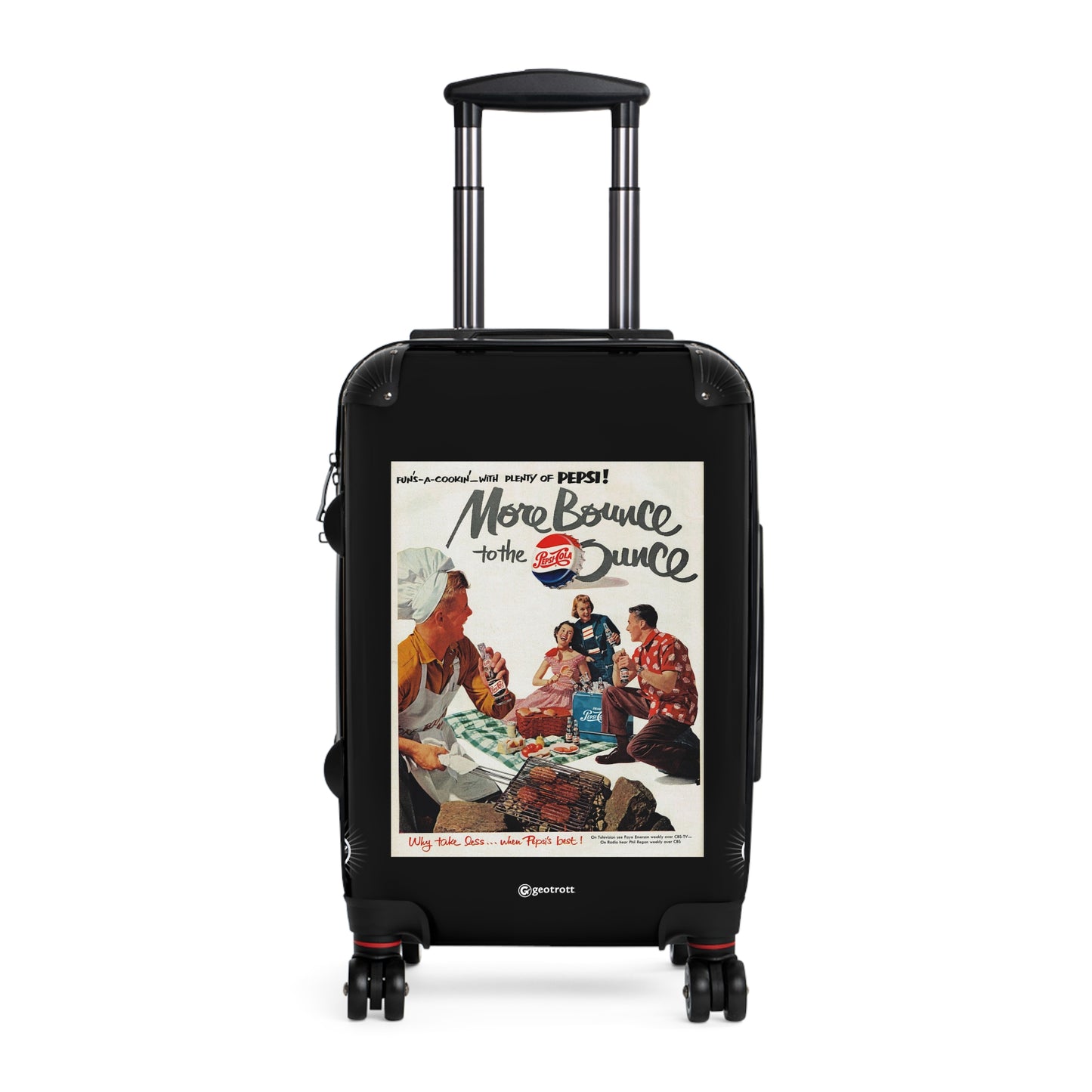 More Bounce To The Ounce Drink Pepsi Cola Vintage Posters Retro Ad Luggage Bag Rolling Suitcase Spinner