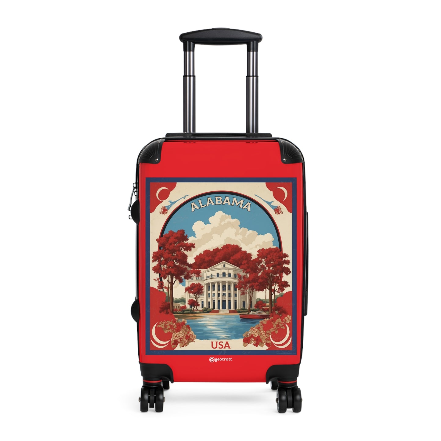 Alabama'S Southern Charm: Vintage Travel Poster, Antebellum Mansion By The Lake Vintage Travel Poster