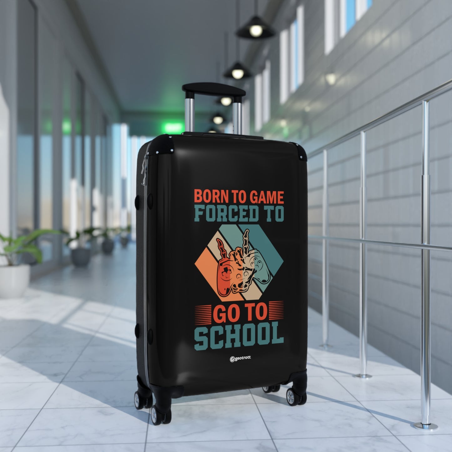 Born to Game Forced to go to School Gamer Gaming Suitcase-Bags-Geotrott