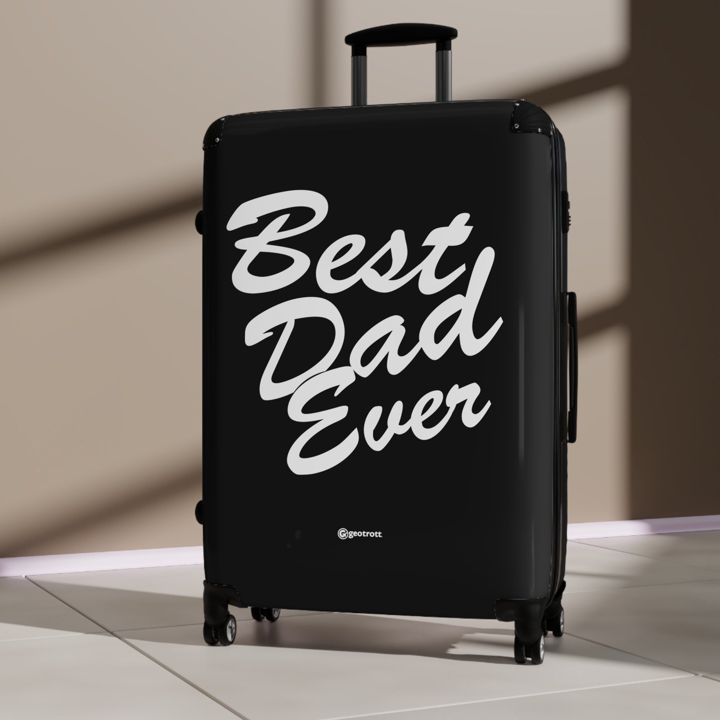 Best Dad Ever Black Emotive Inspirational Fathers Day Luggage Bag Rolling Suitcase Spinner