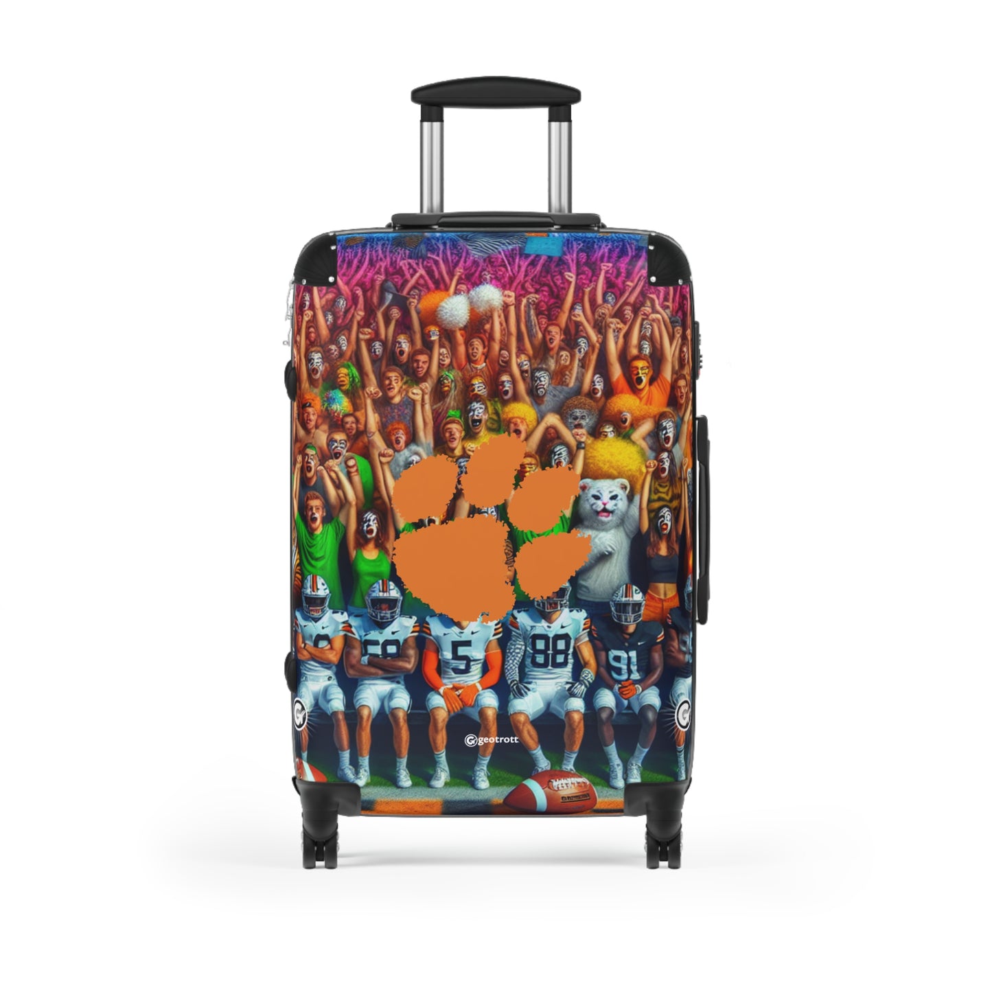Clemson Tigers Football Team University College Teams Luggage Bag Rolling Suitcase Spinner