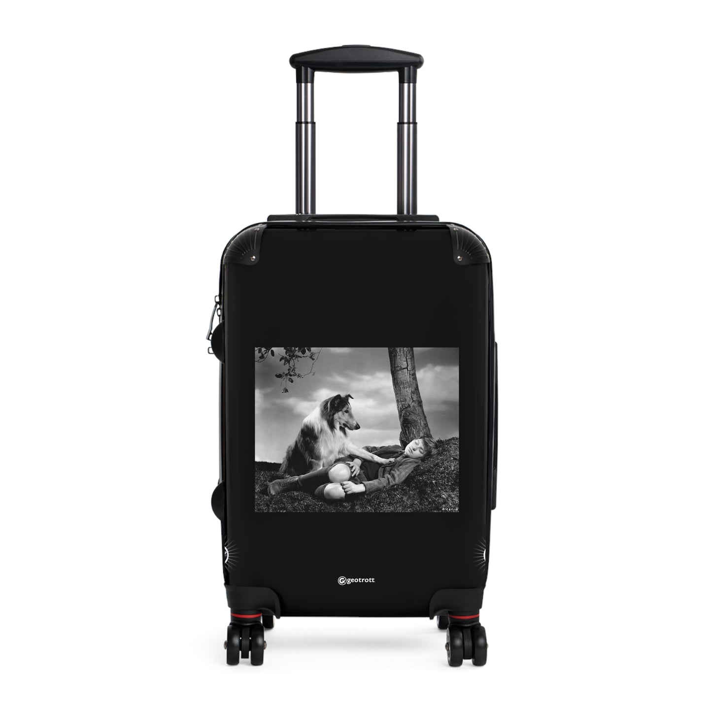 Concerned Lassie Places A Paw On A Sleeping Joe Carraclough 1943 Movie 20Th Century Photos Luggage Bag Rolling Suitcase Spinner