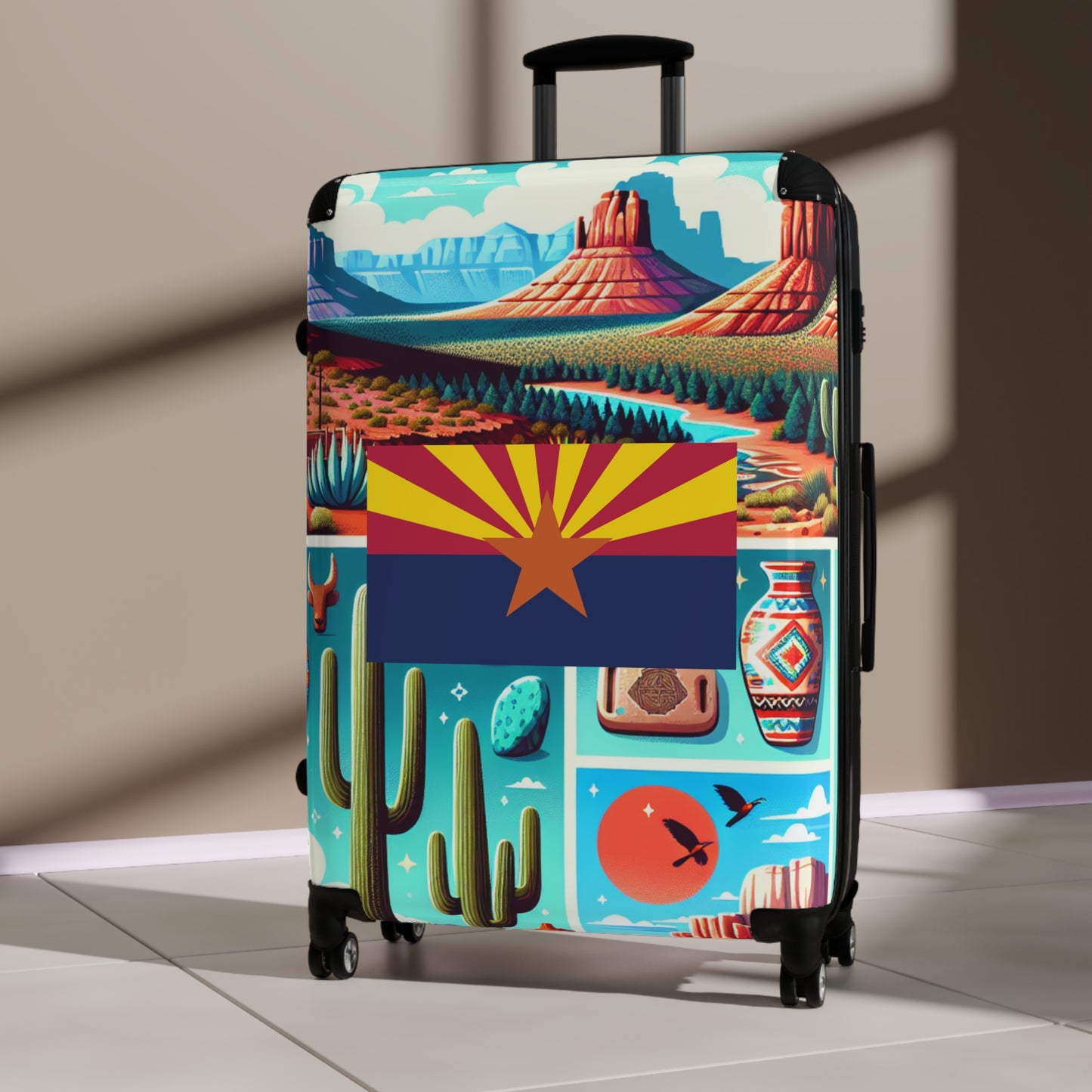 Arizona Usa State Flags Luggage Bag Rolling Suitcase Spinner