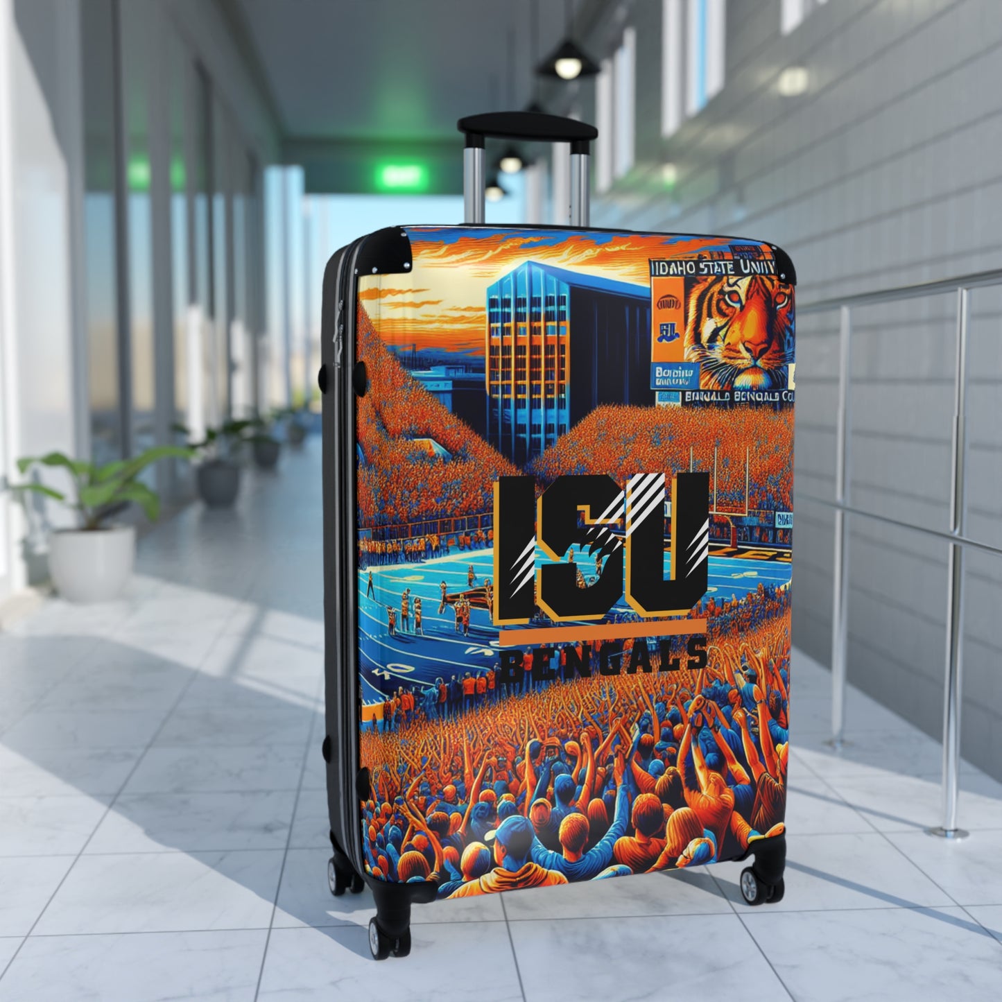 Idaho State University Bengals College Team Luggage Bag Rolling Suitcase Spinner